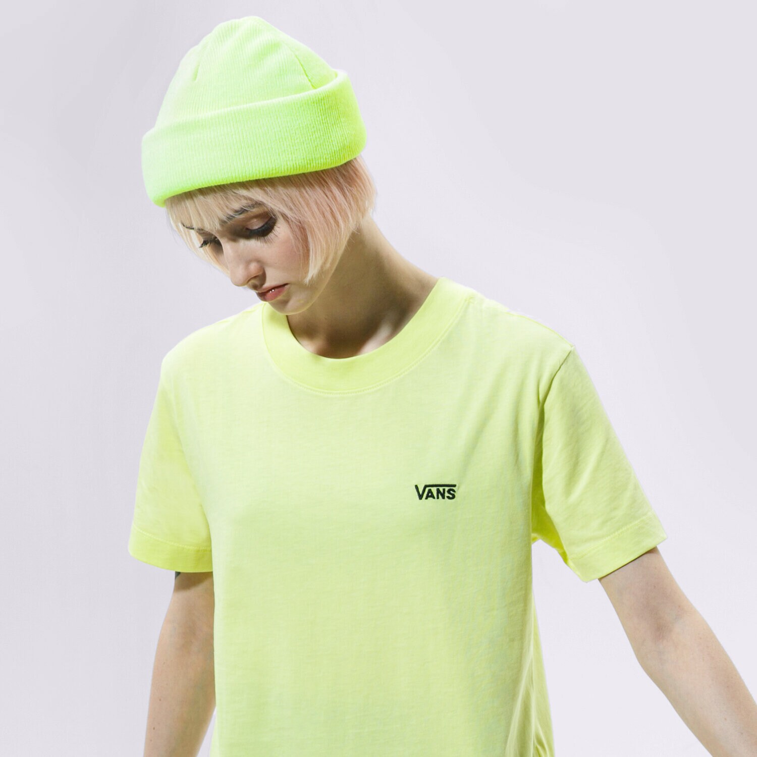 Damen T-Shirt VANS T-SHIRT WM JUNIOR V BOXY SUNNY LIME VN0A4MFLTCY1 Gelb