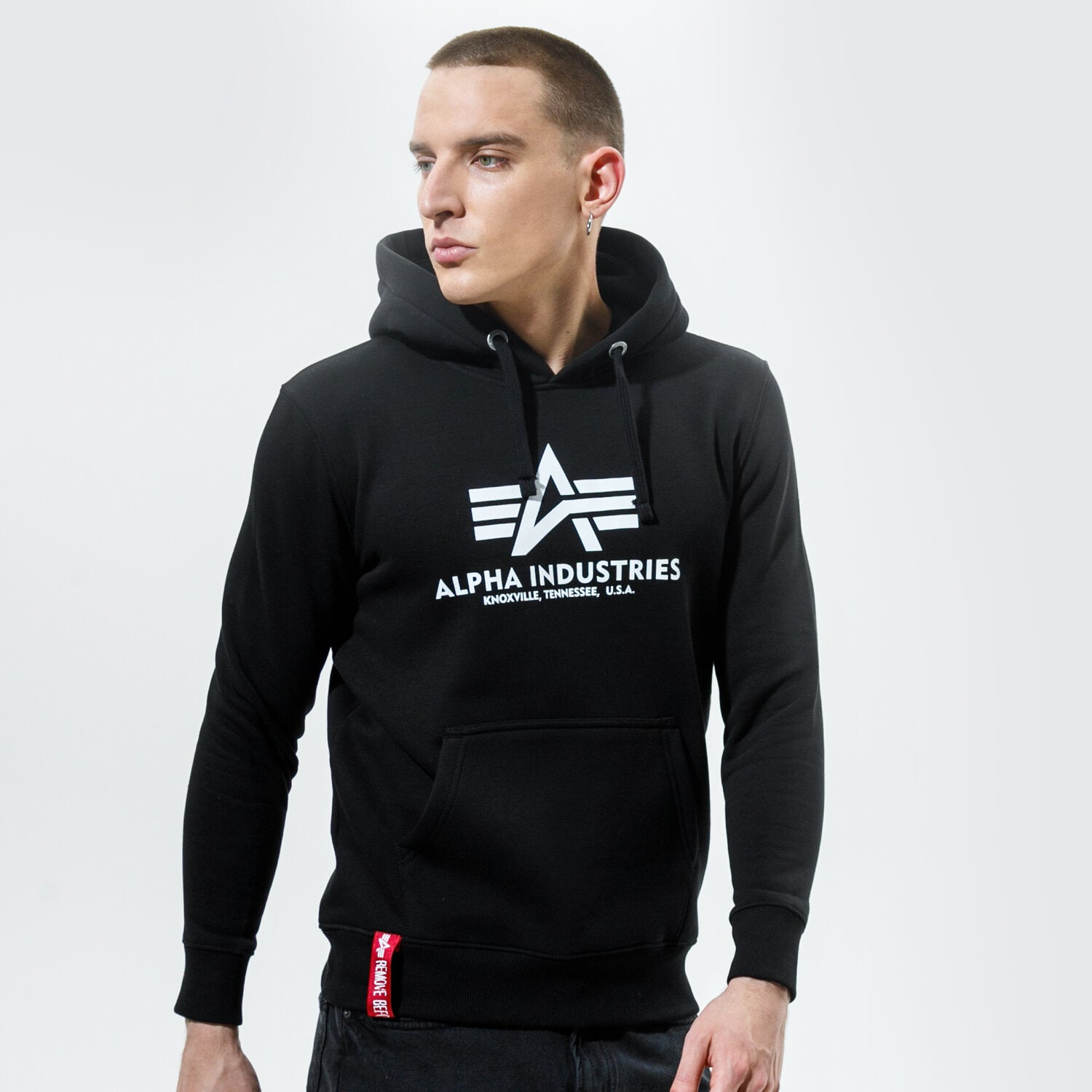Herren ALPHA INDUSTRIES HOODIE BASIC HOODY 178312-03 Schwarz