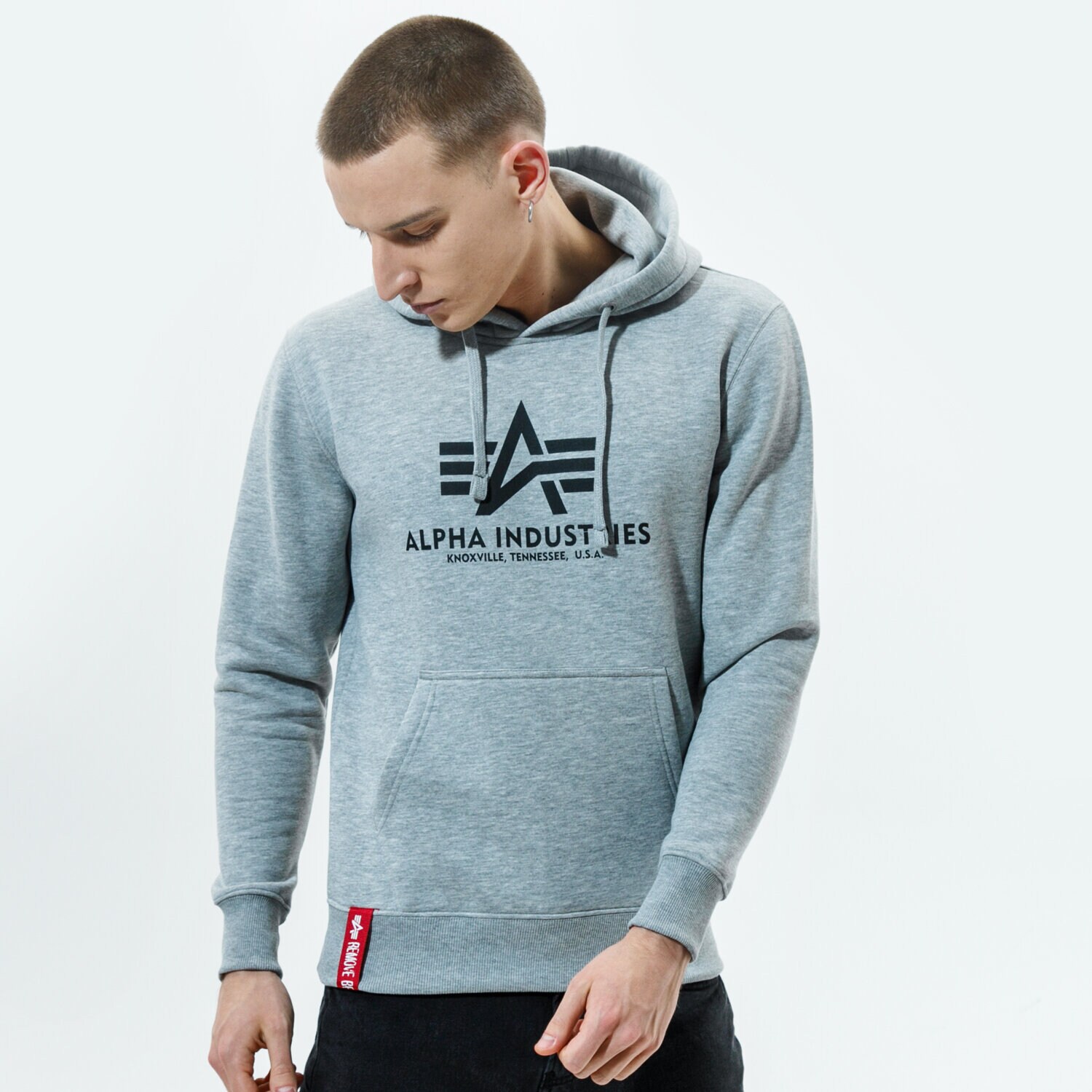 Herren ALPHA INDUSTRIES HOODIE BASIC HOODY 178312-17 Grau