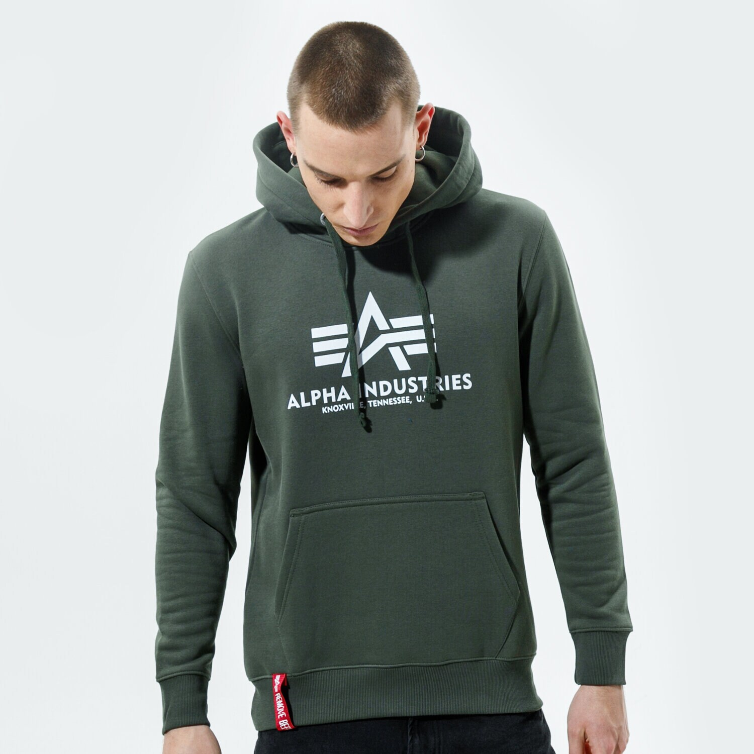 Herren ALPHA INDUSTRIES HOODIE BASIC HOODY 178312-142 Khaki