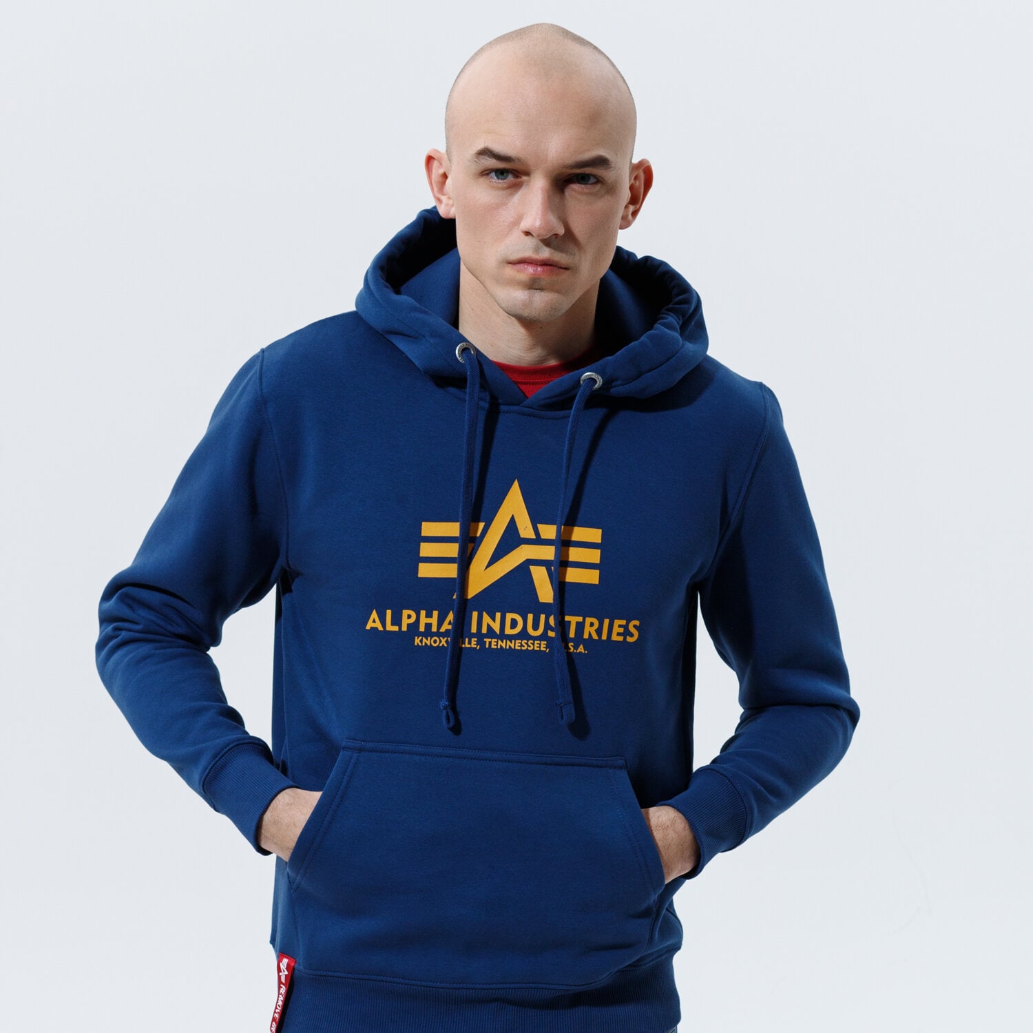 Herren ALPHA INDUSTRIES HOODIE BASIC HOODY 178312-463 Dunkelblau