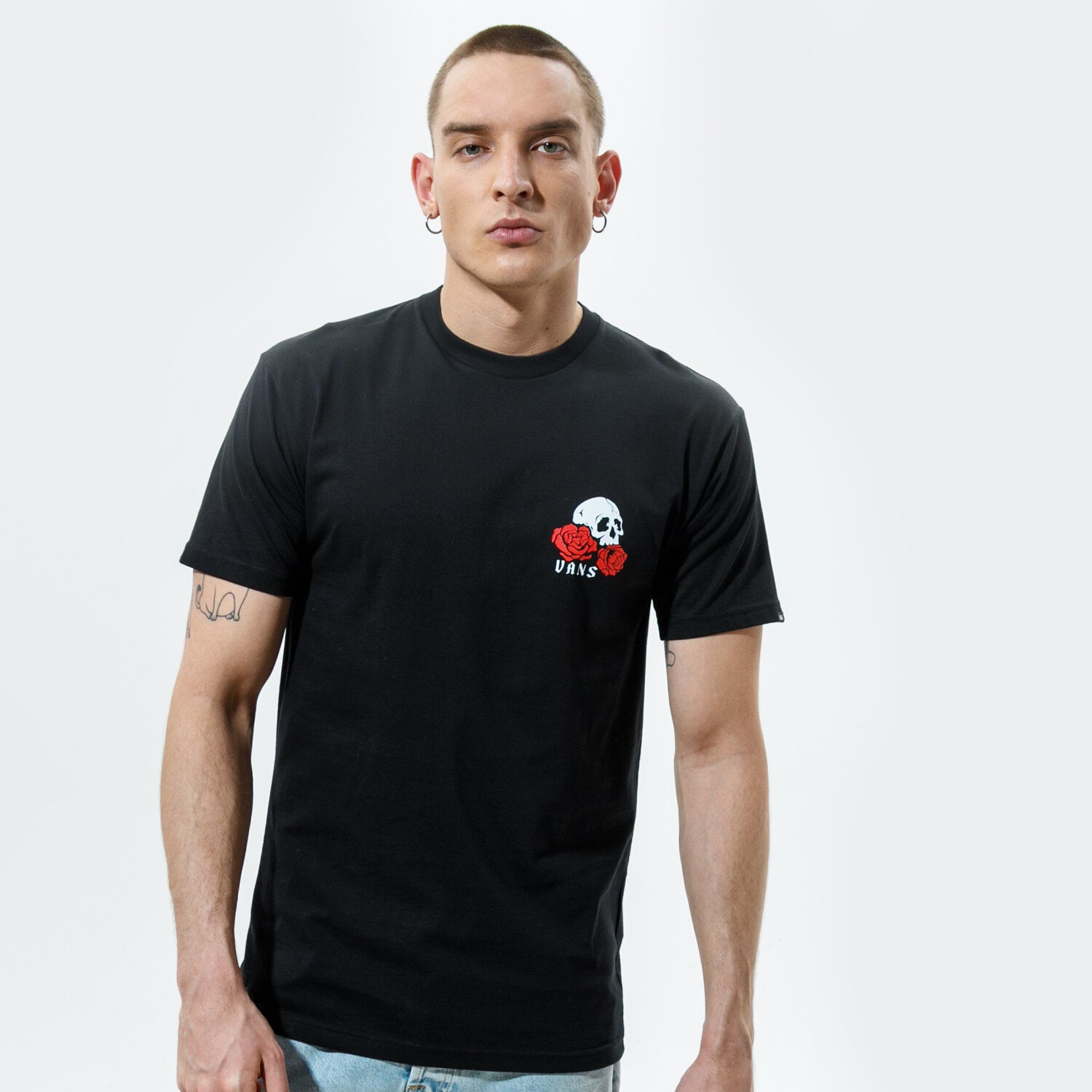 Herren T-Shirt VANS T-SHIRT MN ROSE BED SS BLACK VN0A54CVBLK1 Schwarz