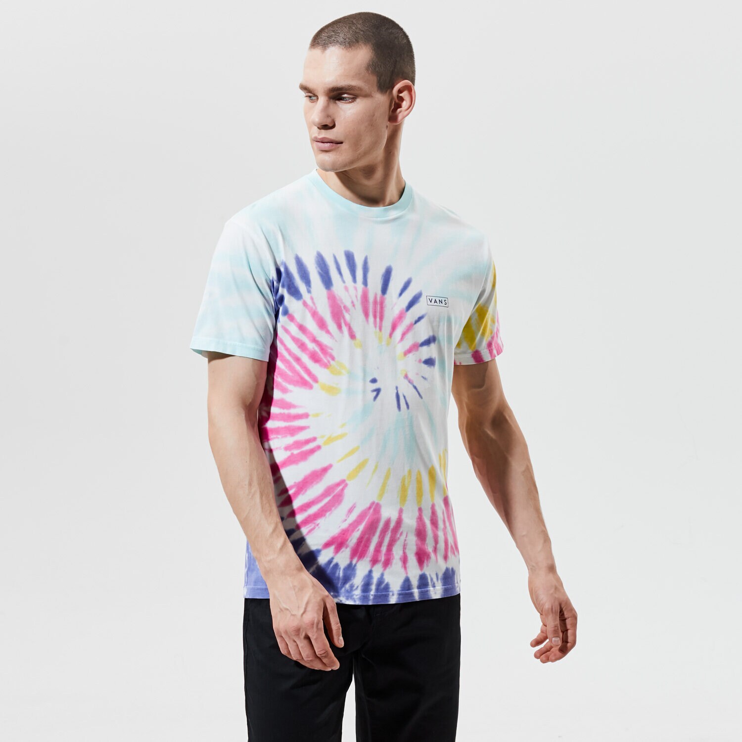 Herren T-Shirt VANS T-SHIRT MN DROP V SPIRAL TIE DYE SS RAINBOW (SPECTRUM)T VN0A54C1Z4R1 Multicolor