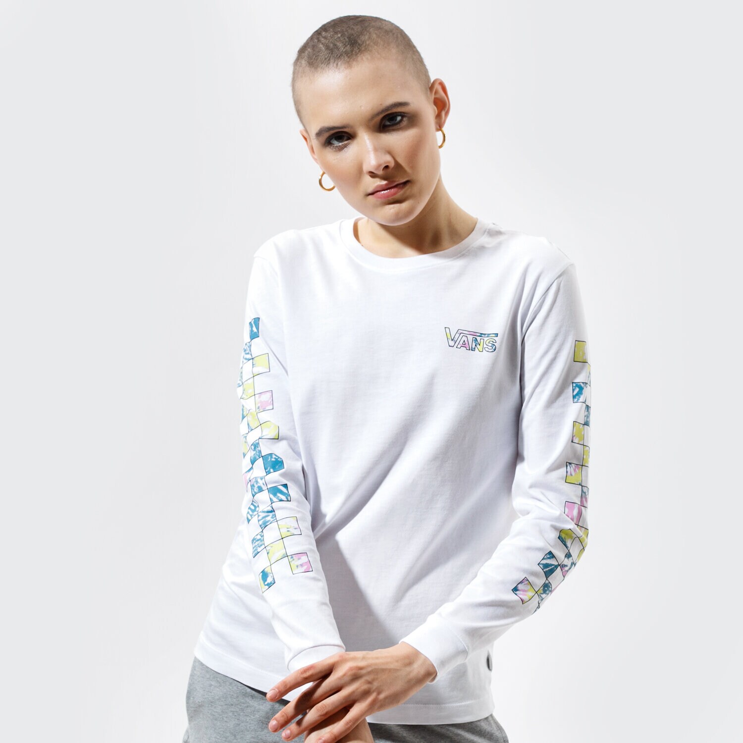 Damen T-Shirt VANS T-SHIRT WM DYE VIBE WHITE VN0A5ARXWHT1 Weiß