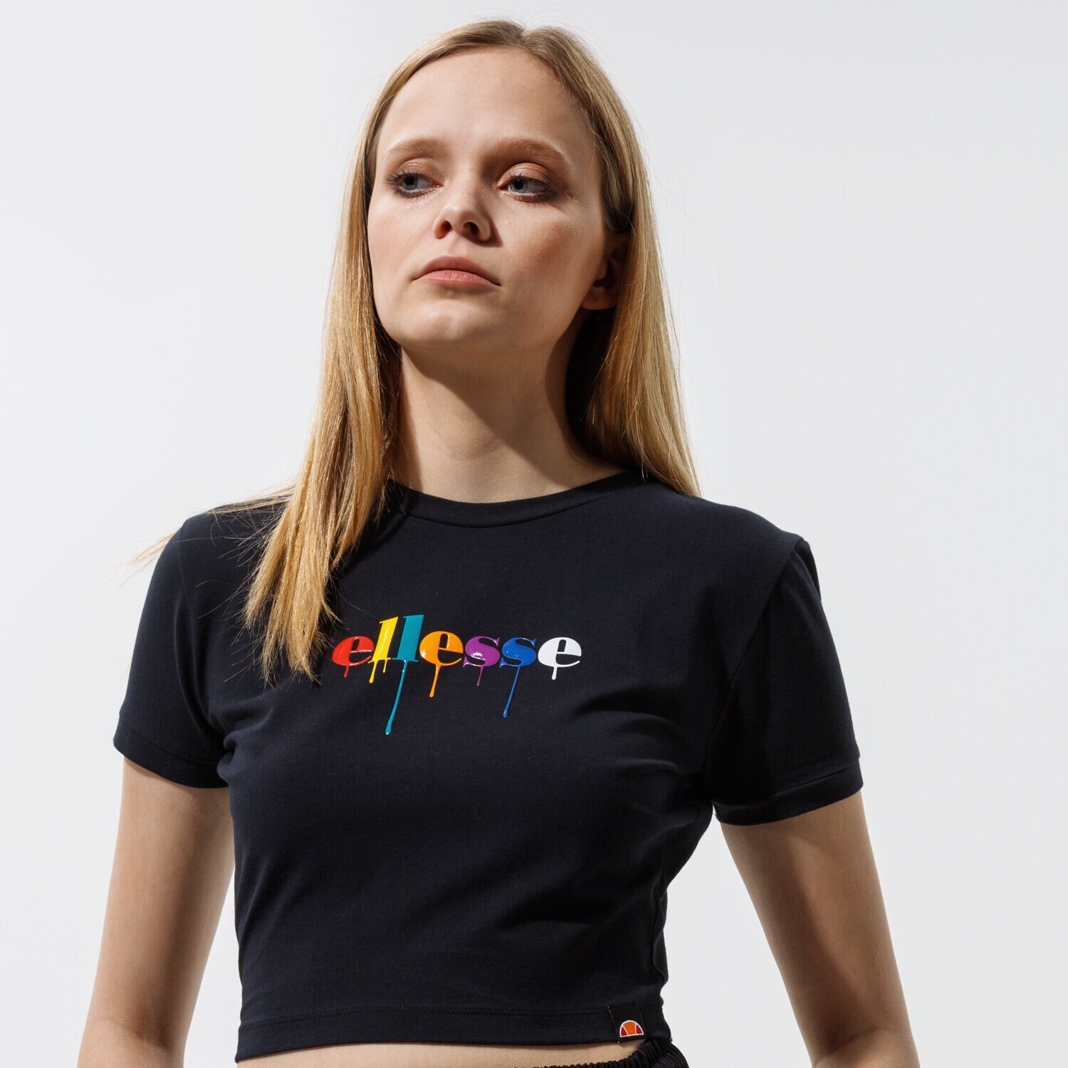 Damen T-Shirt ELLESSE T-SHIRT ROMANCIA CROP T-SHIRT BLK SGI11087011 Schwarz