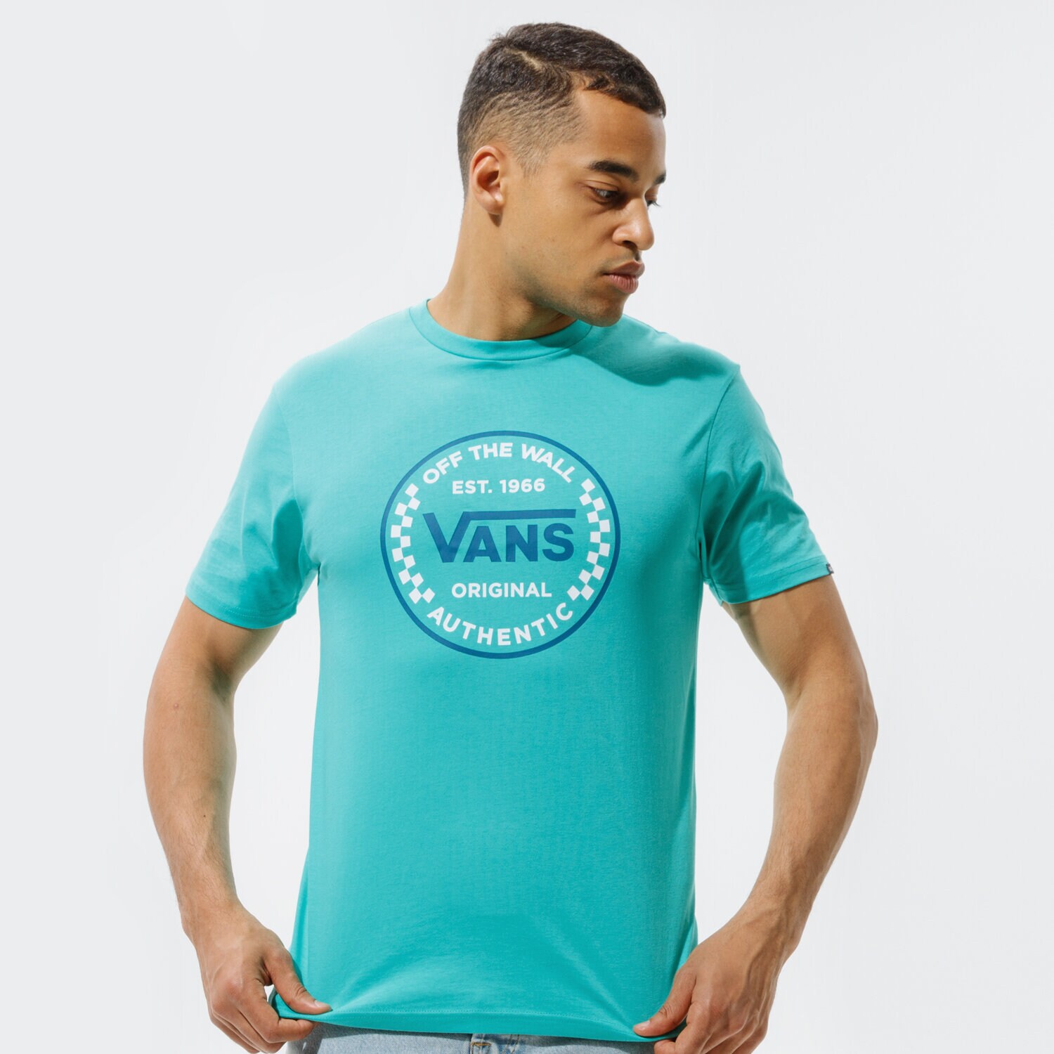 Herren T-Shirt VANS T-SHIRT AUTHENTIC CHECKER SS VN0A54D1Z6R1 Blau