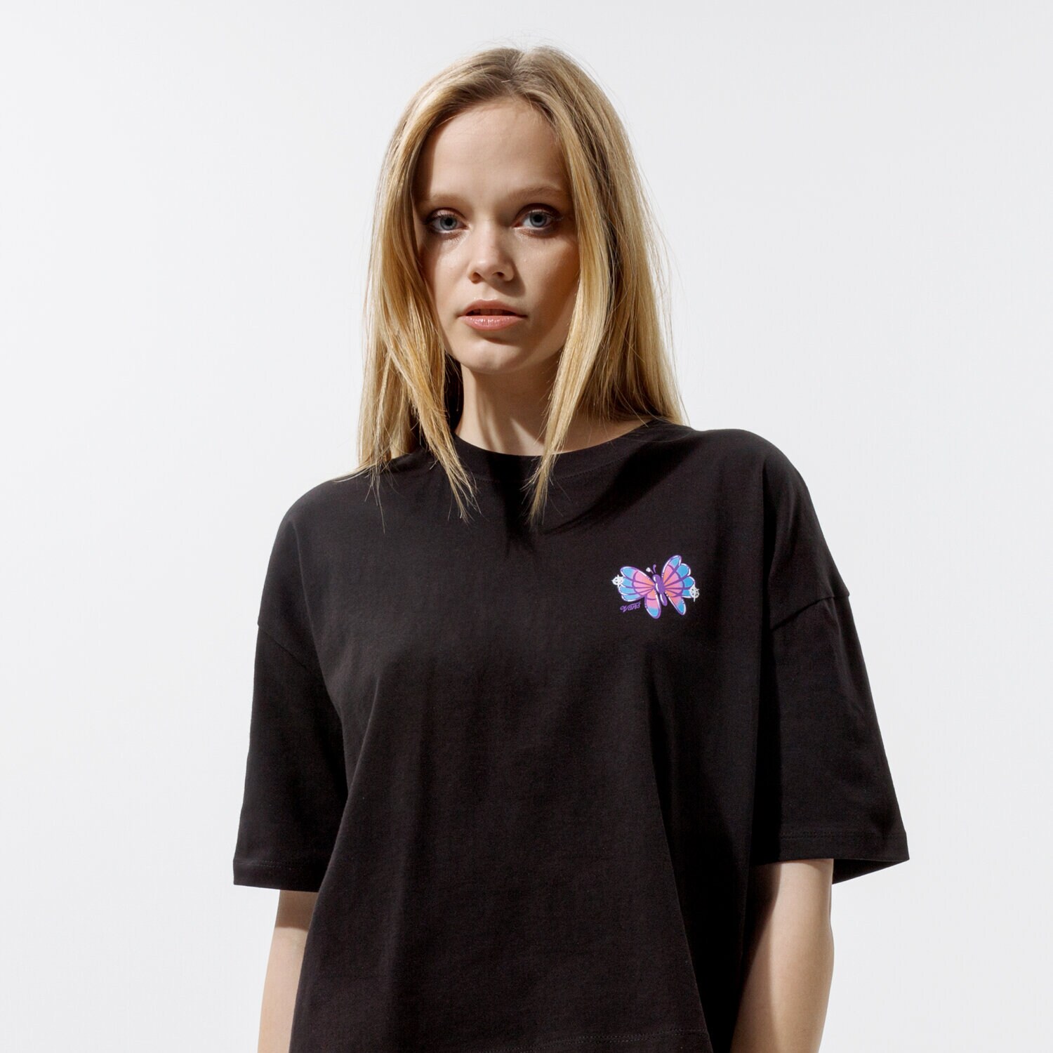 Damen T-Shirt VANS T-SHIRT FLUTTER S/S VN0A54VFBLK1 Schwarz