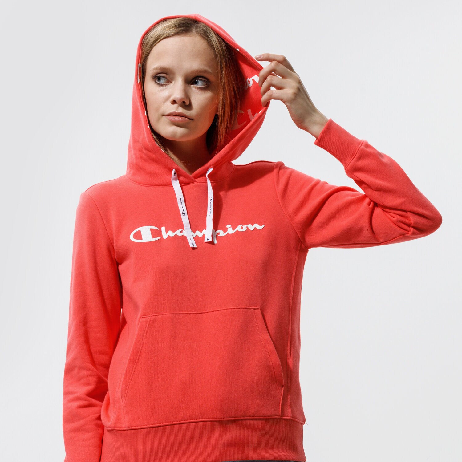 Damen CHAMPION HOODIE HOODED SWEATSHIRT 112580PS004 koralle