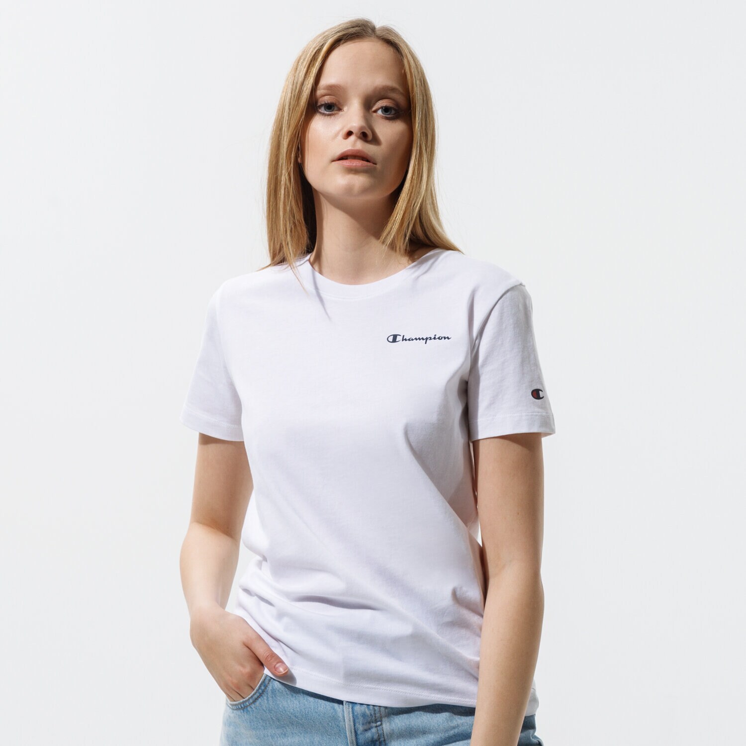 Damen T-Shirt CHAMPION T-SHIRT CREWNECK T-SHIRT 112605WW001 Weiß