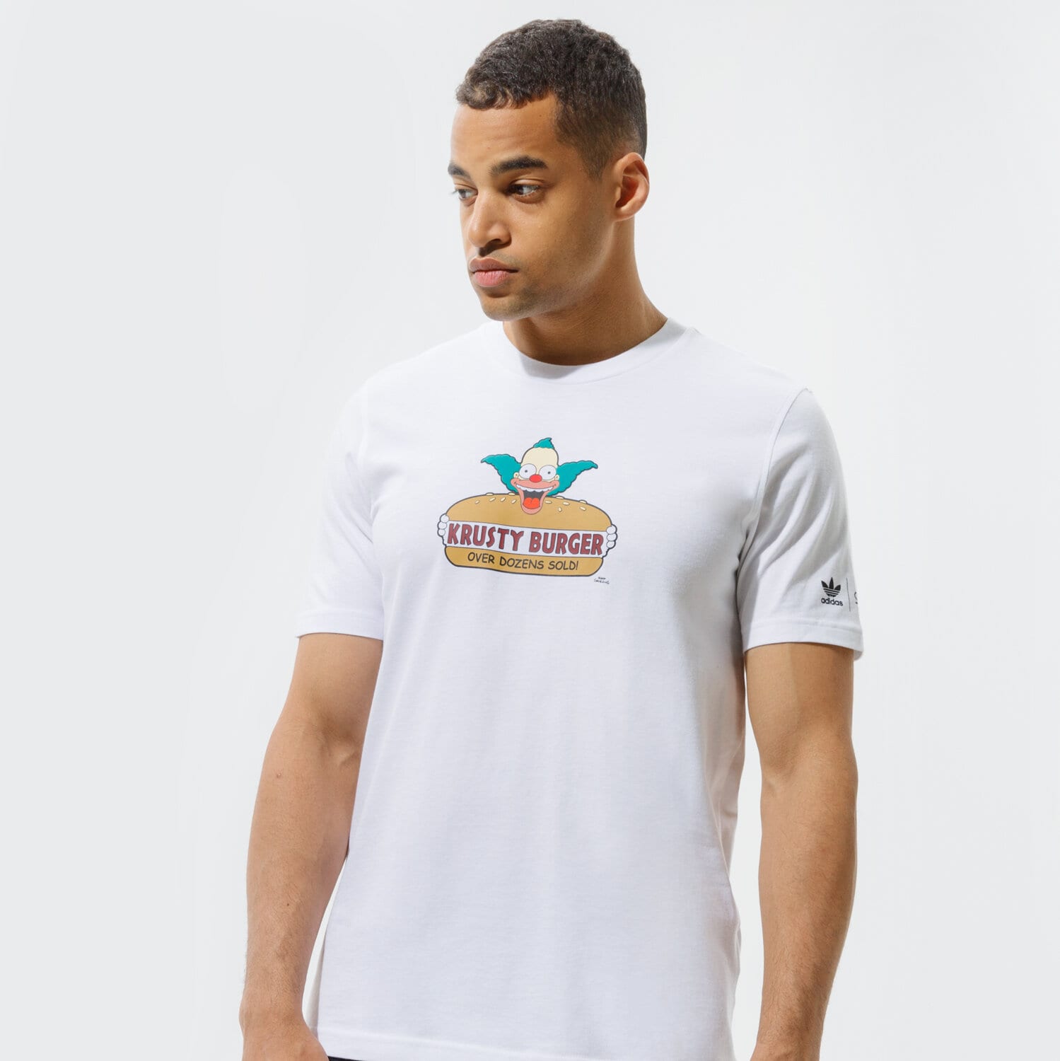 Herren T-Shirt ADIDAS T-SHIRT SIMPSONS KRUSTY BURGER TEE HA5821 Weiß