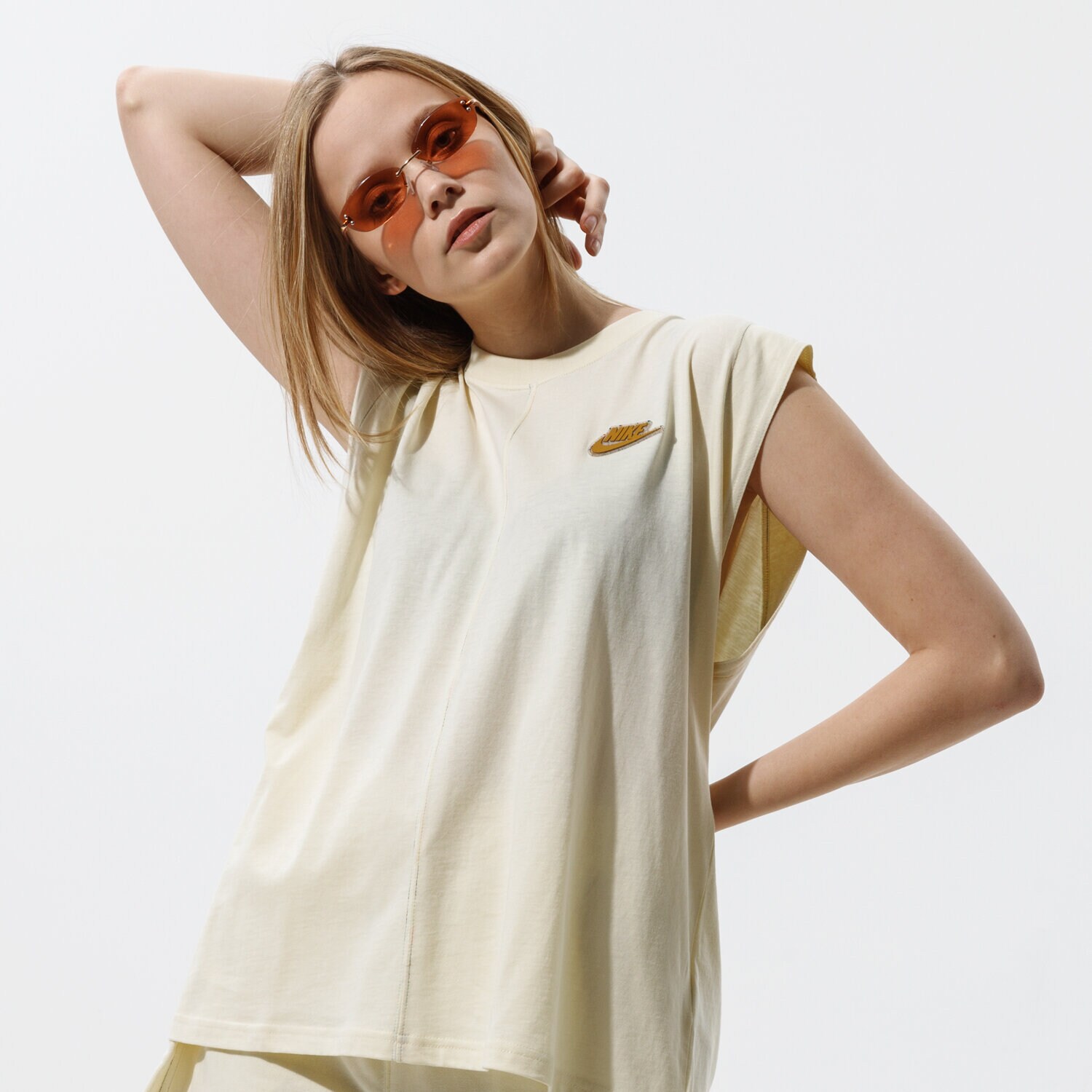Damen T-Shirt NIKE T-SHIRT W NSW TANK EARTH DAY CZ9251-113 Beige
