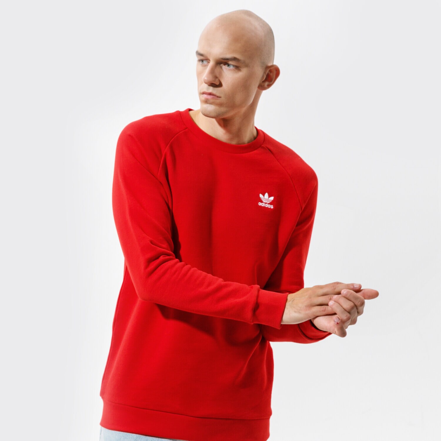 Herren ADIDAS SWEATSHIRT ESSENTIAL CREW GN3412 Rot