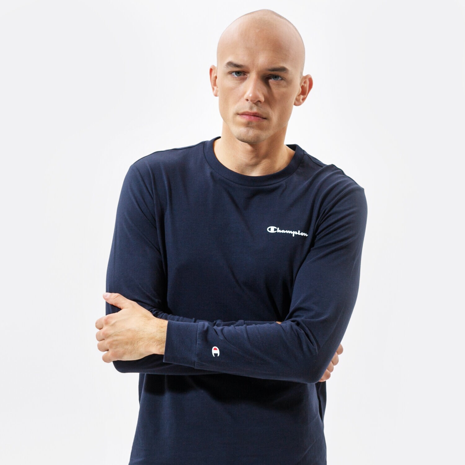 Herren T-Shirt CHAMPION T-SHIRT LONG SLEEVE T-SHIRT 214157BS501 Dunkelblau