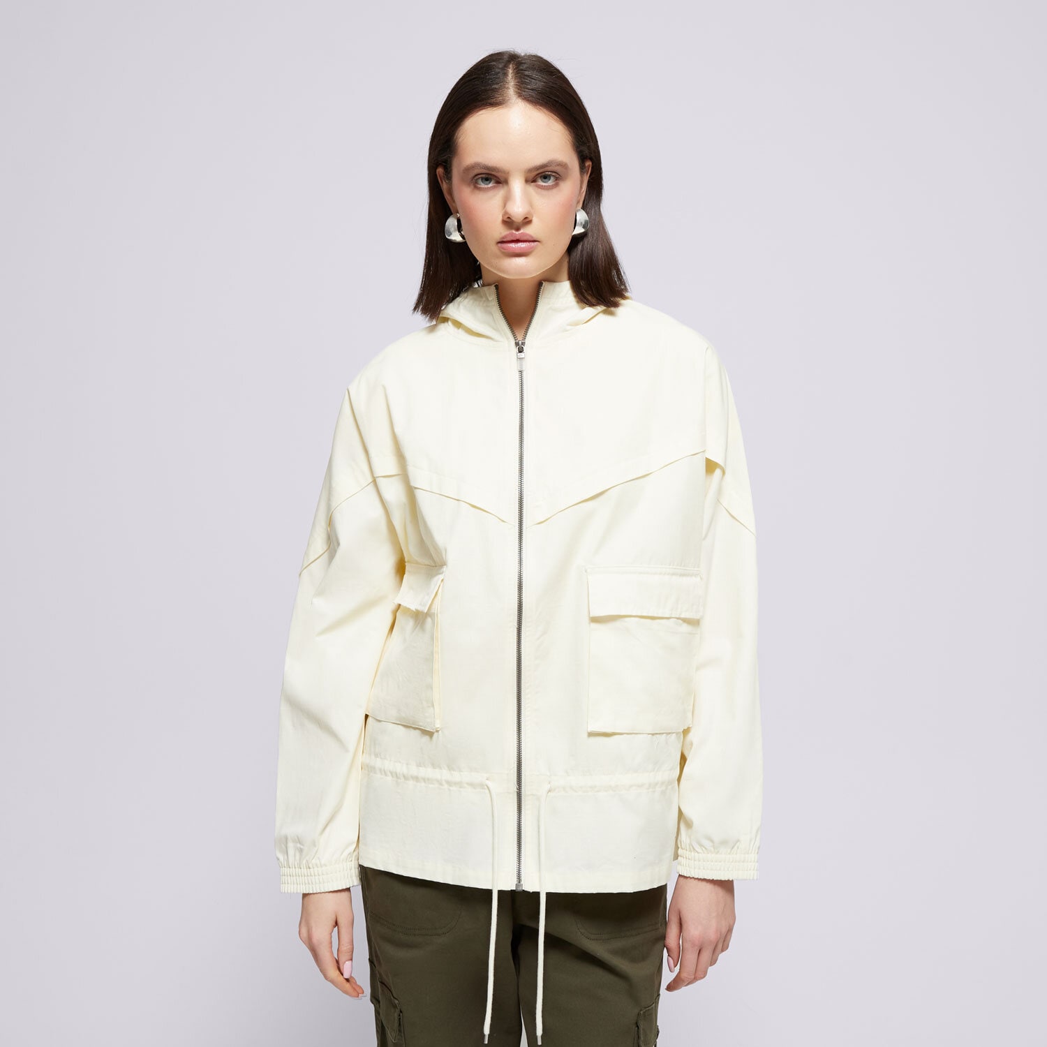Damen Übergangsjacke NIKE JACKE W NSW ICN CLSH JKT WR CANVAS CZ9328-113 Beige