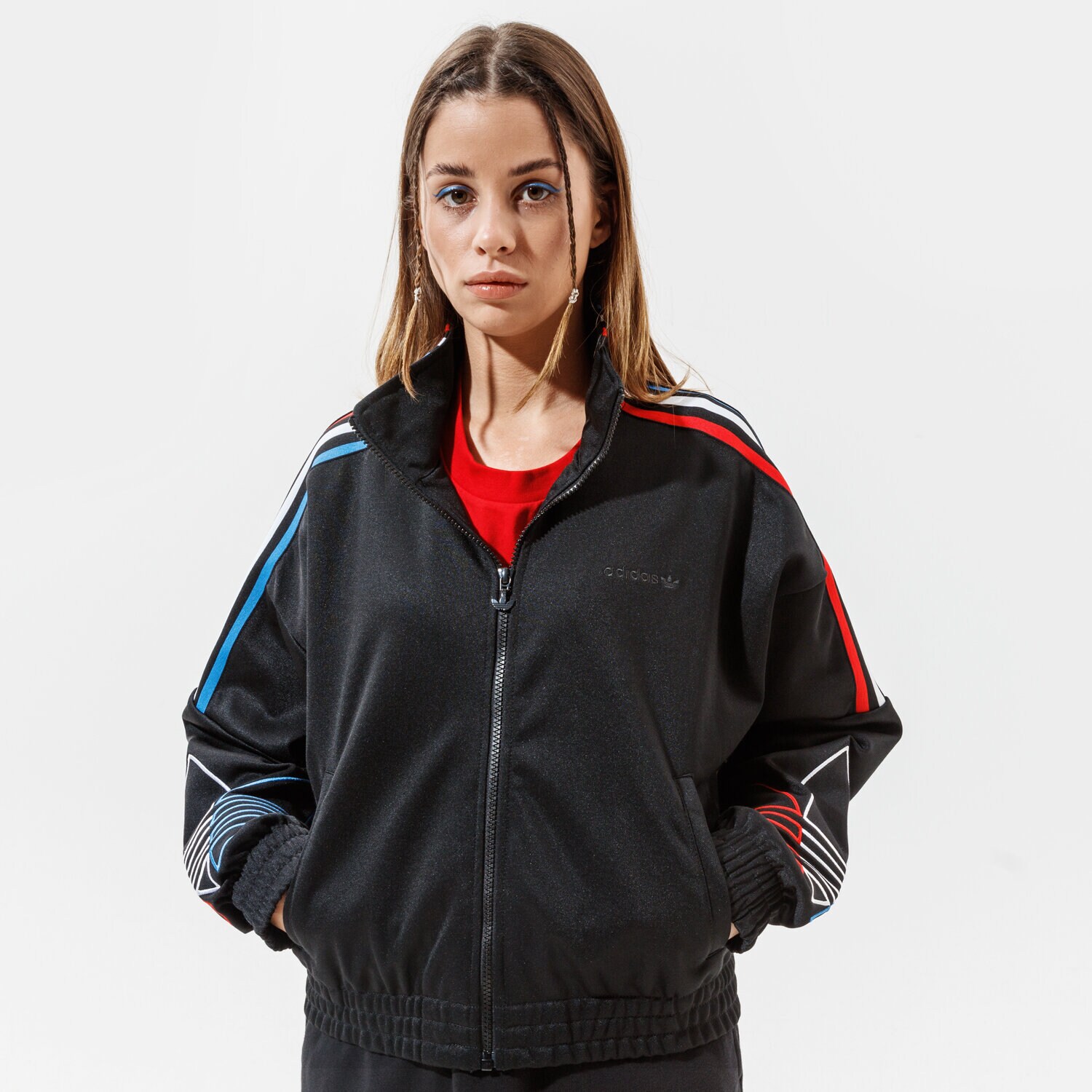 Damen ADIDAS SWEATSHIRT MIT REIßVERSCHLUSS TRACKTOP PB  GN2950 Schwarz