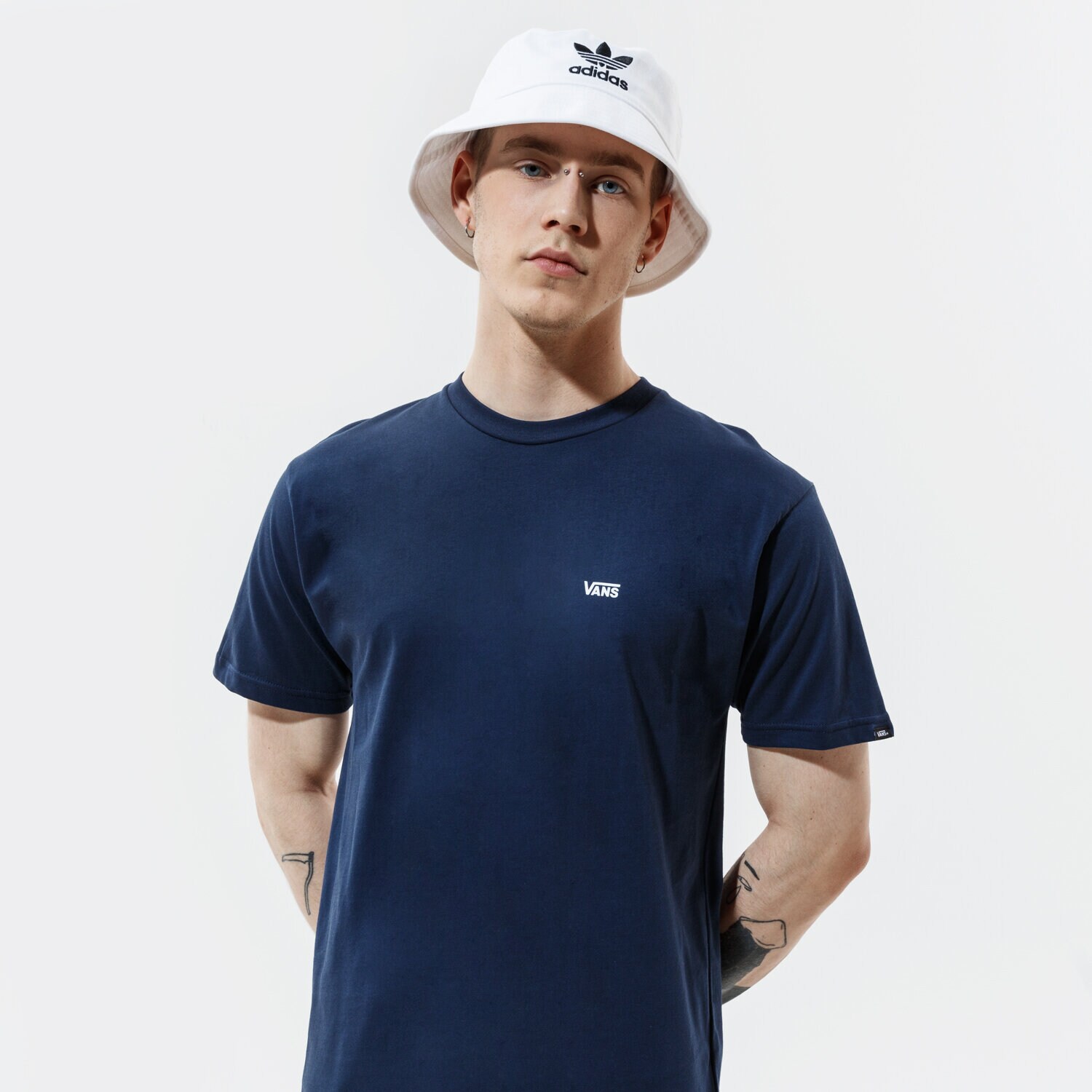 Herren T-Shirt VANS T-SHIRT MN LEFT CHEST LOGO   TEE TRAININGSANZUGS BLUES/ VN0A3CZE5S21 Dunkelblau