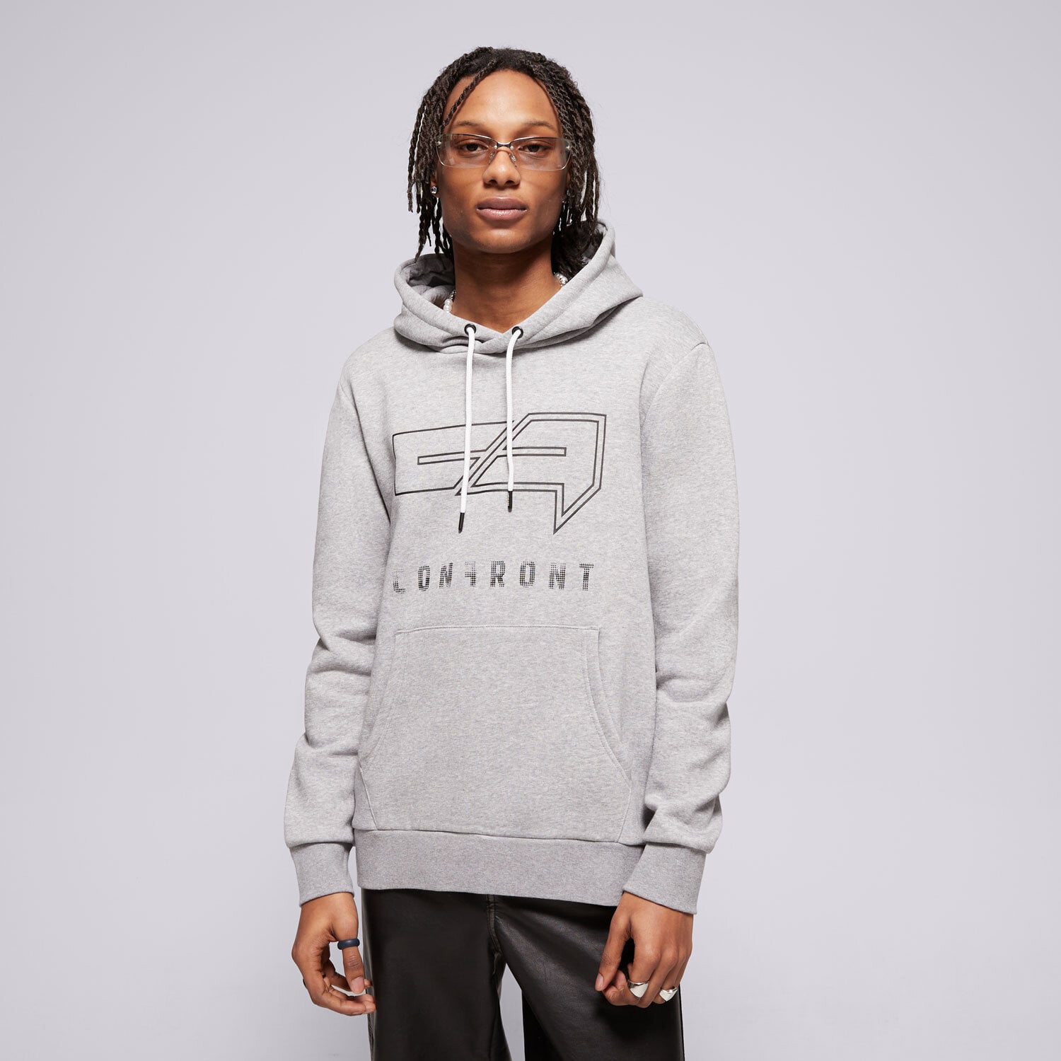 Herren CONFRONT HOODIE LOGO HOODY GREY  CF121BLM24002 Grau