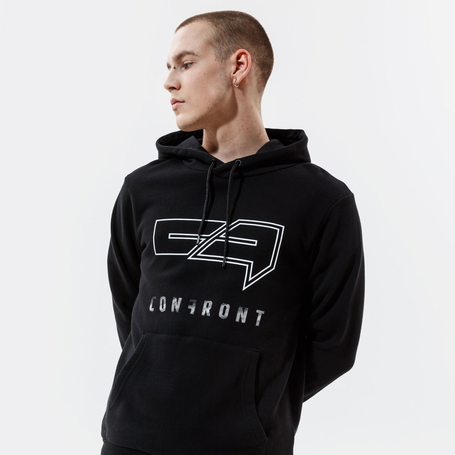 Herren CONFRONT HOODIE LOGO HOODY BLACK 