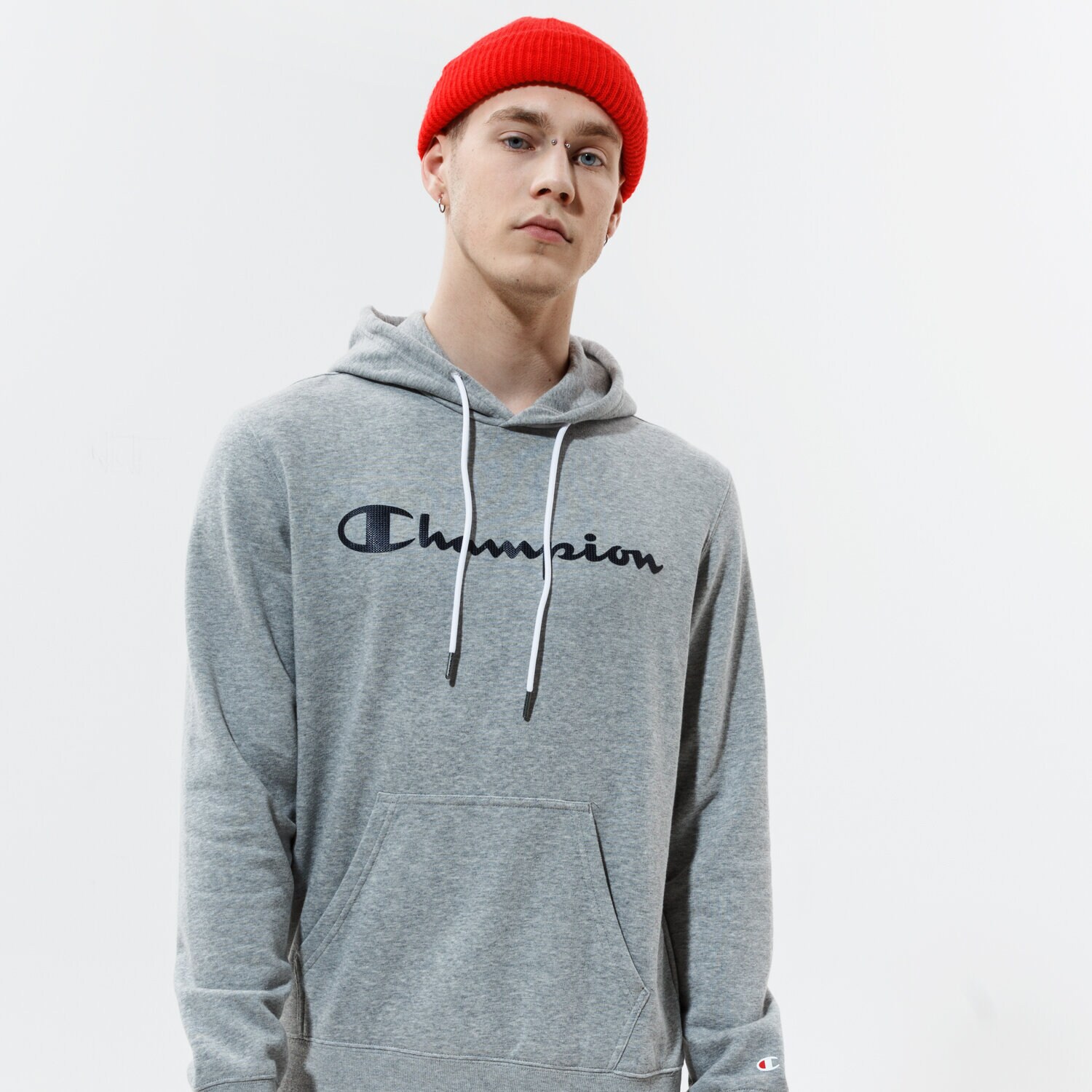 Herren CHAMPION HOODIE HOODED SWEATSHIRT 214138EM006 Grau