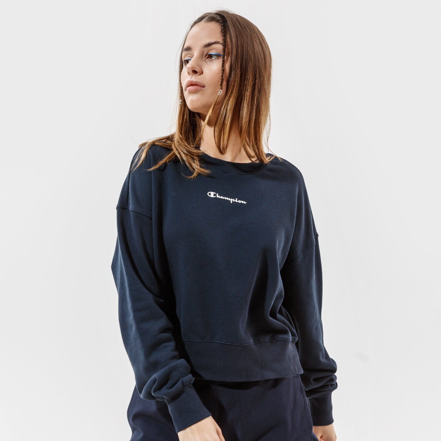 Damen CHAMPION SWEATSHIRT CREWNECK SWEATSHIRT 112588BS501 Dunkelblau