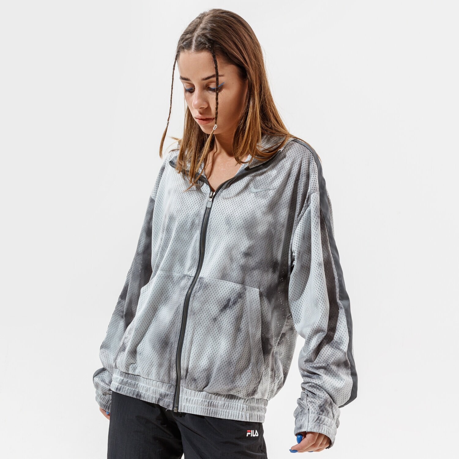 Damen Übergangsjacke NIKE JACKE W NSW ICN CLSH JKT MESH AOP CZ9318-084 Grau