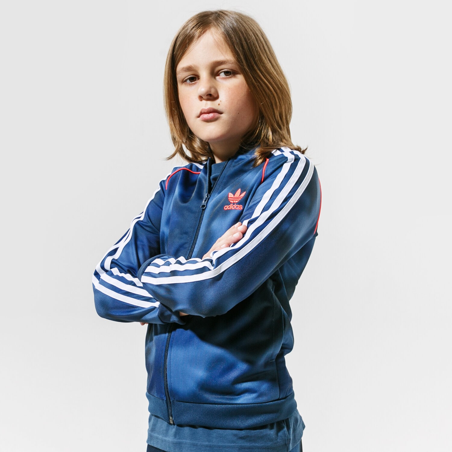 Kinder ADIDAS SWEATSHIRT MIT REIßVERSCHLUSS SST TOP MM MM GN4128 Dunkelblau