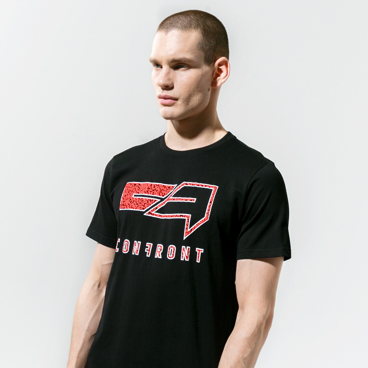 Herren T-Shirt CONFRONT T-SHIRT LOGO BUBBLE CF320TSM69001 Schwarz
