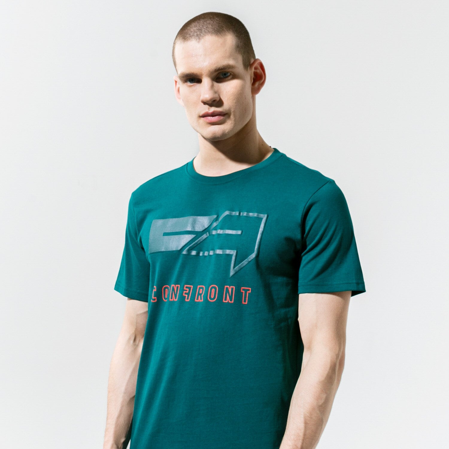 Herren T-Shirt CONFRONT T-SHIRT BIG LOGO CF320TSM68001 Grün
