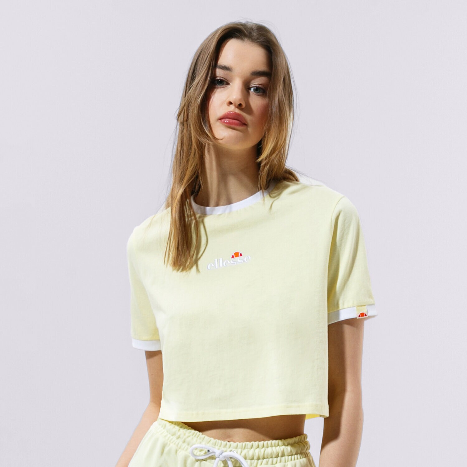 Damen T-Shirt ELLESSE T-SHIRT DERLA CROP T-SHIRT LYELLOW SGJ11884603 Gelb