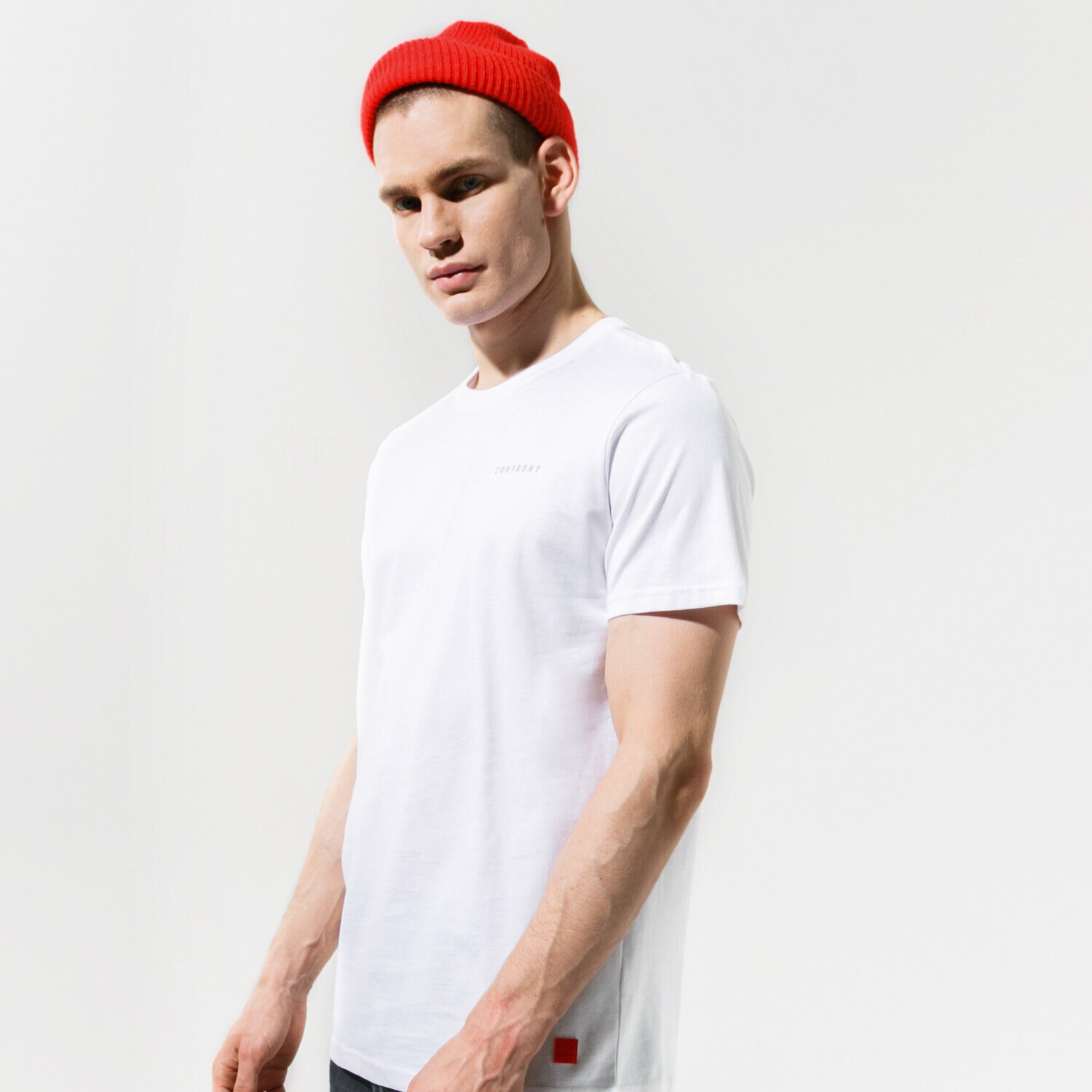 Herren T-Shirt CONFRONT T SHIRT SMALL LOGO TEE WHITE CF121TSM48001 Weiß