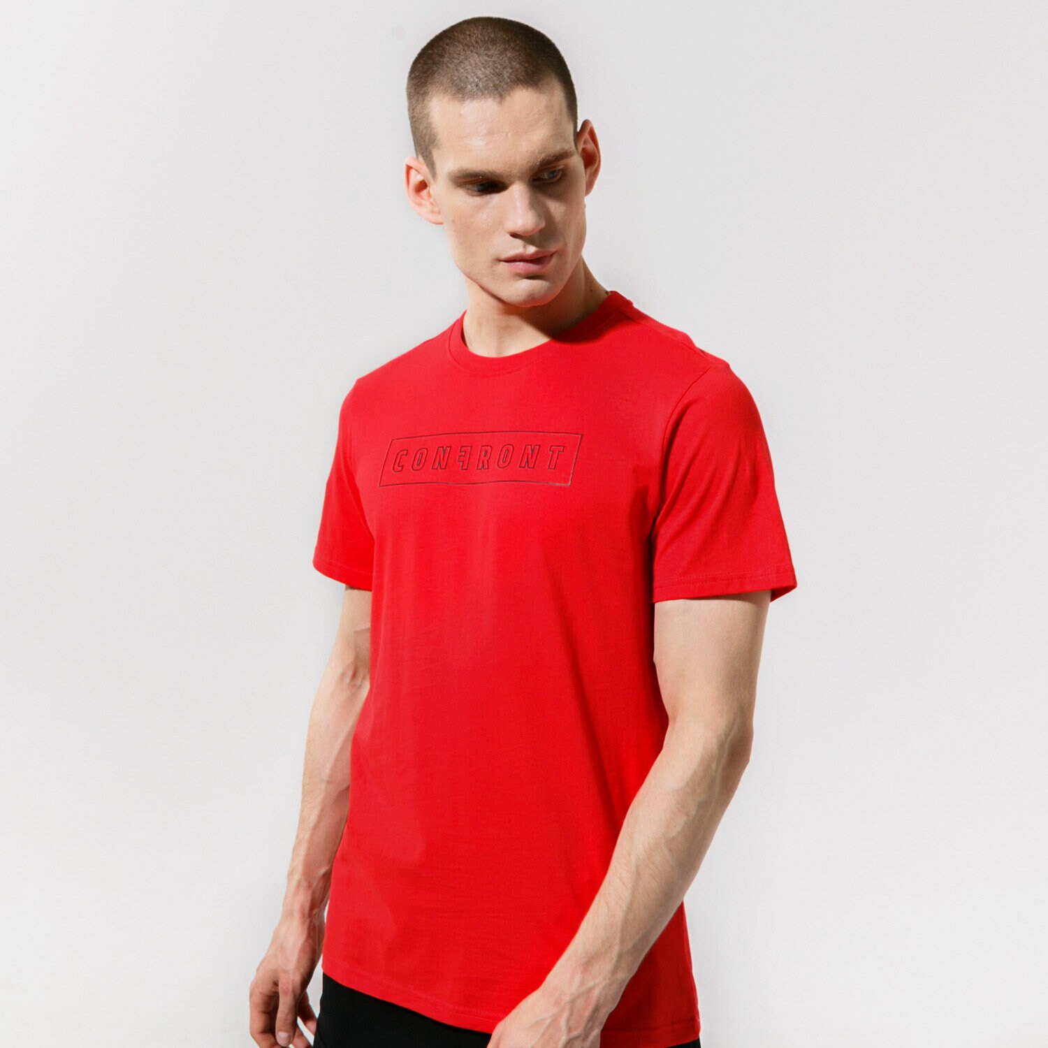 Herren T-Shirt CONFRONT T-SHIRT BOX LOGO TEE RED CF121TSM43001 Rot