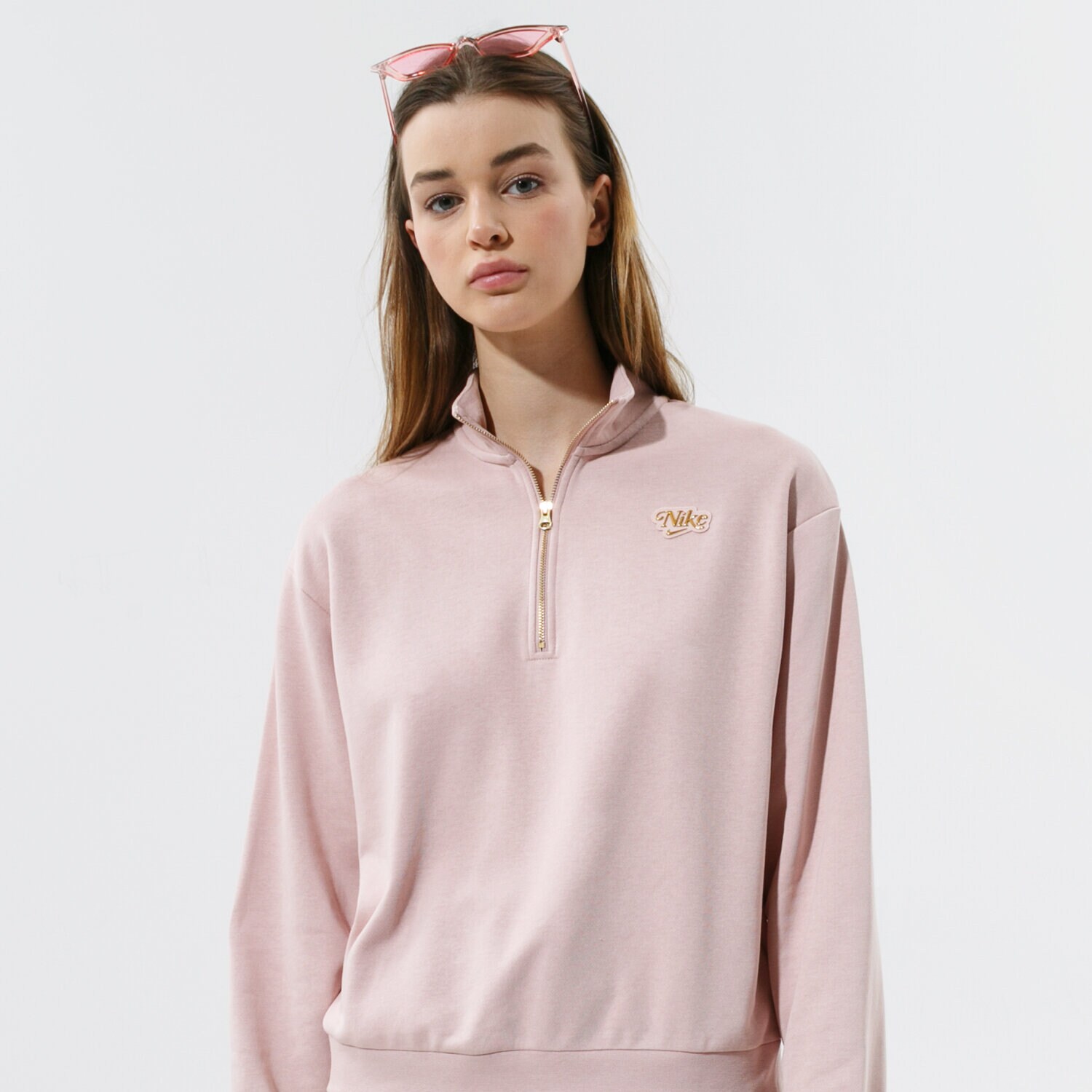 Damen NIKE SWEATSHIRT W NSW FEMME QZ FLC DC5501-601 Rosa