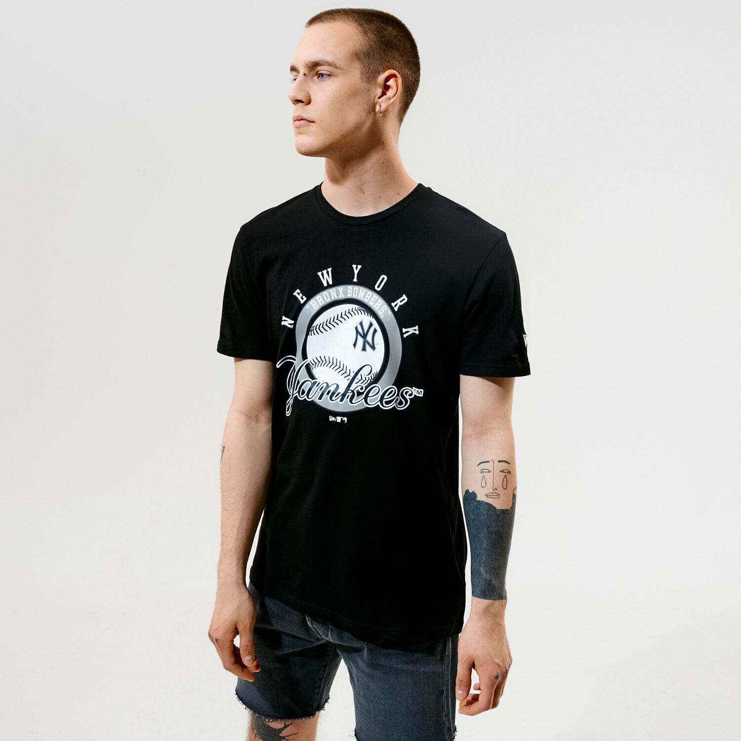 Herren T-Shirt NEW ERA T-SHIRT MLB GRAPHIC TEE NY YAN BLK 12835844 Schwarz