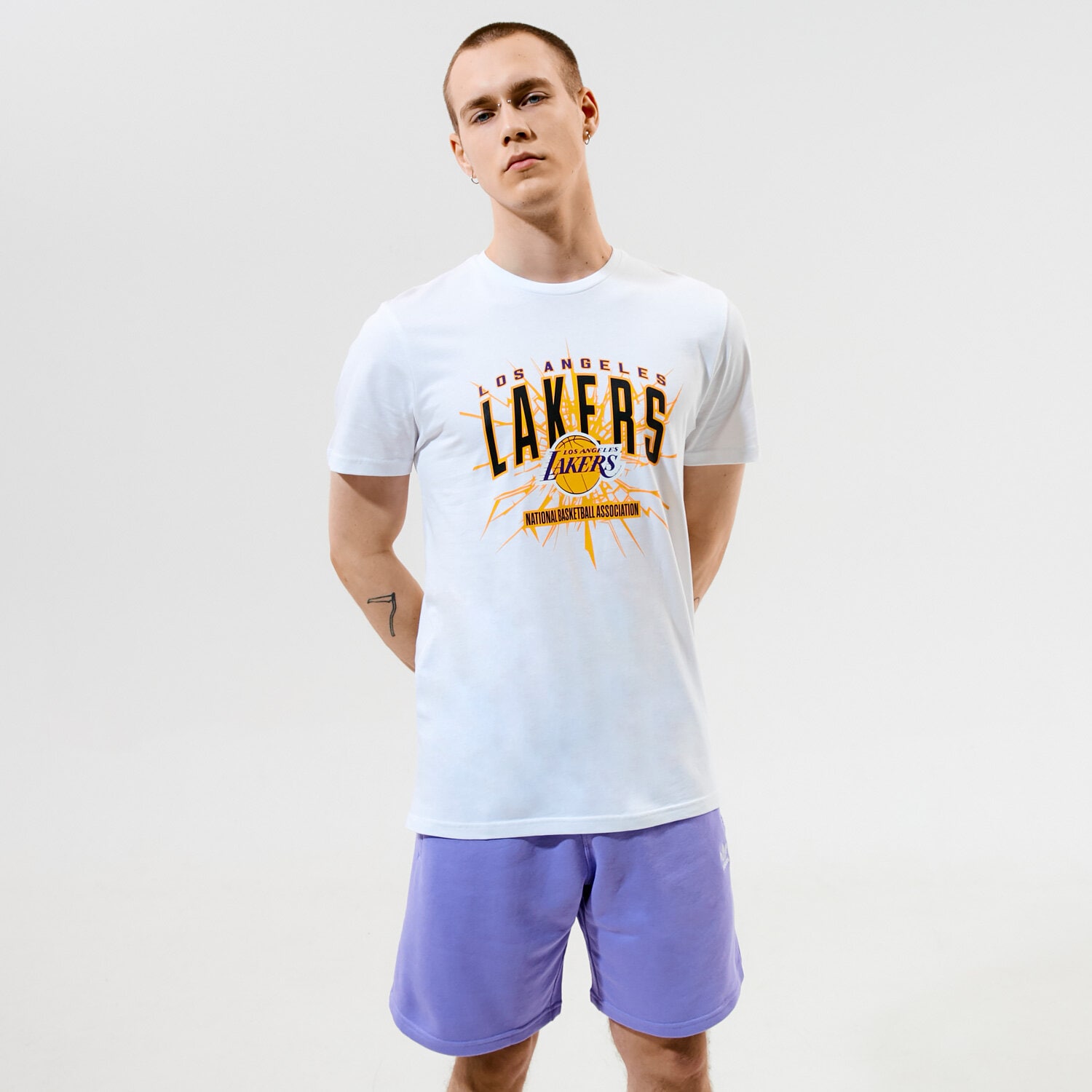 Herren T-Shirt NEW ERA T-SHIRT NBA GRAPHIC TEE LA LAK WHT 12835838 Weiß