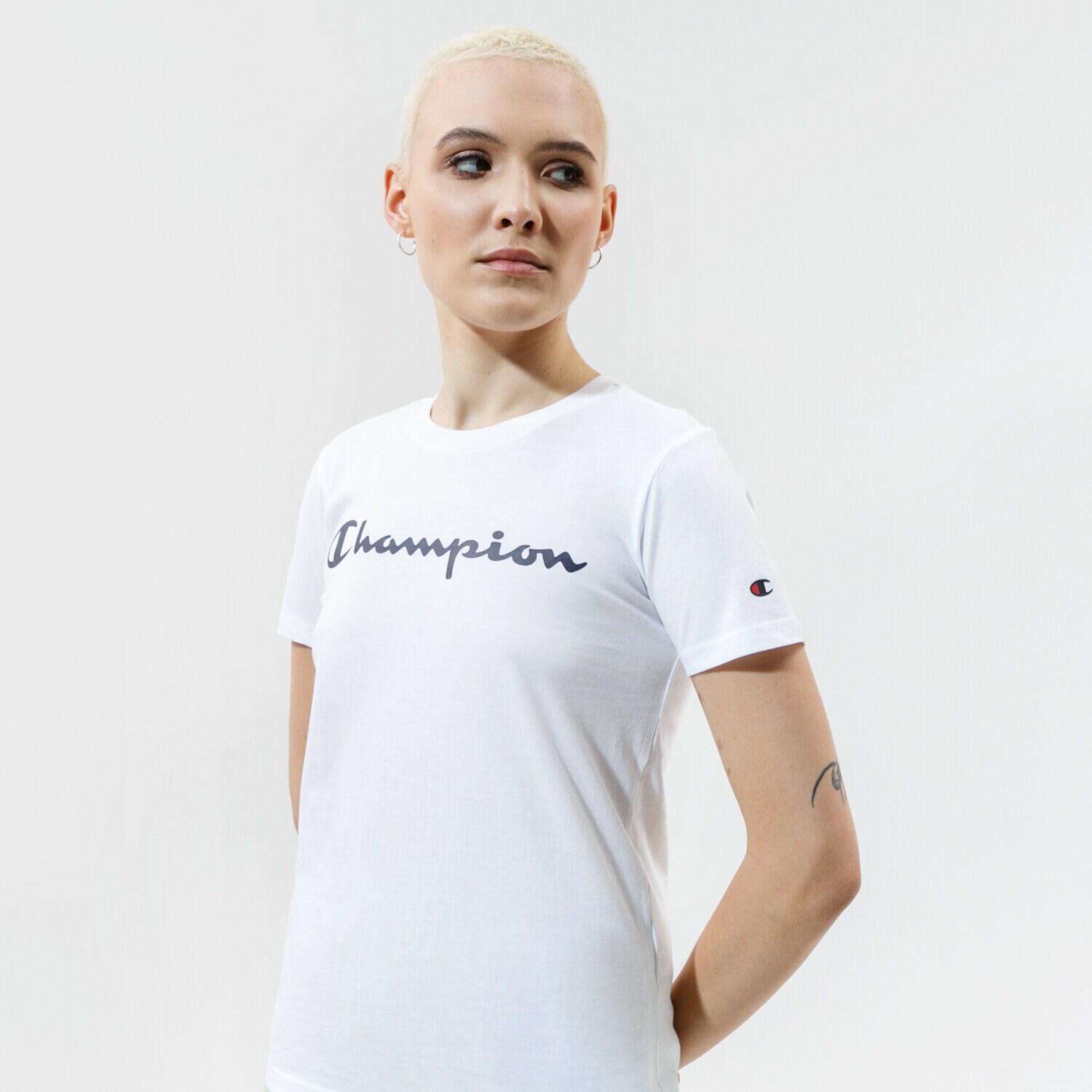 Damen T-Shirt CHAMPION T-SHIRT CREWNECK T-SHIRT 114780WW001 Weiß