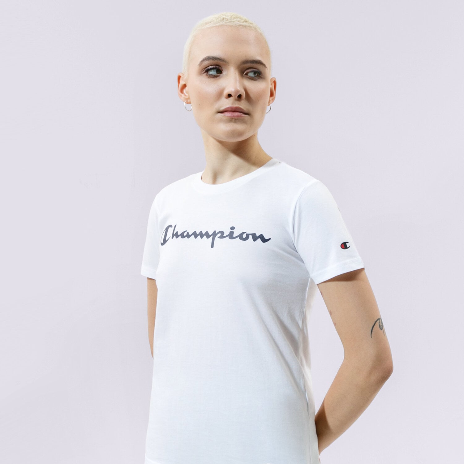 Damen T-Shirt CHAMPION T-SHIRT CREWNECK T-SHIRT 114780WW001 Weiß