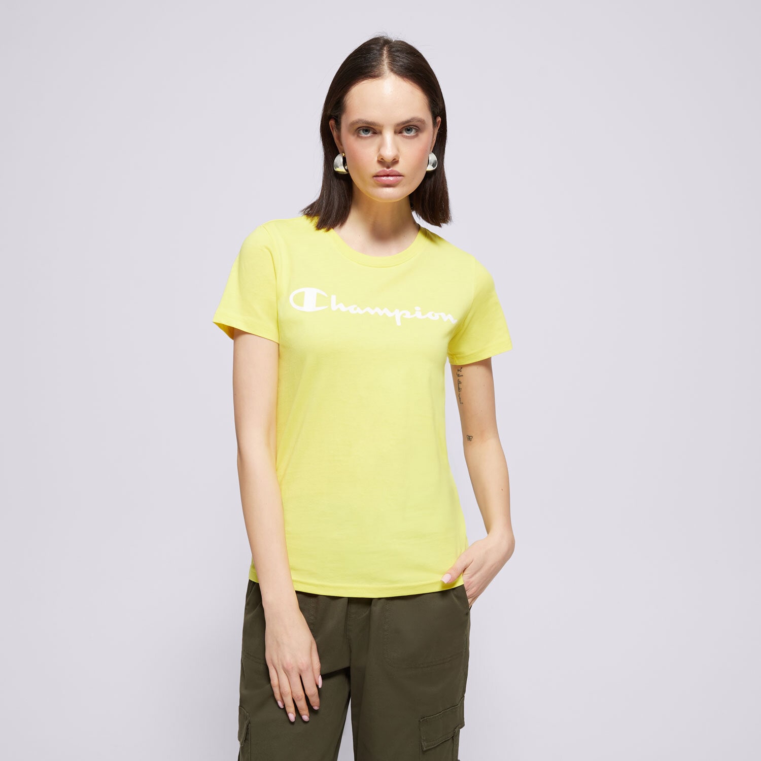 Damen T-Shirt CHAMPION T-SHIRT CREWNECK T-SHIRT 114780YS021 Gelb