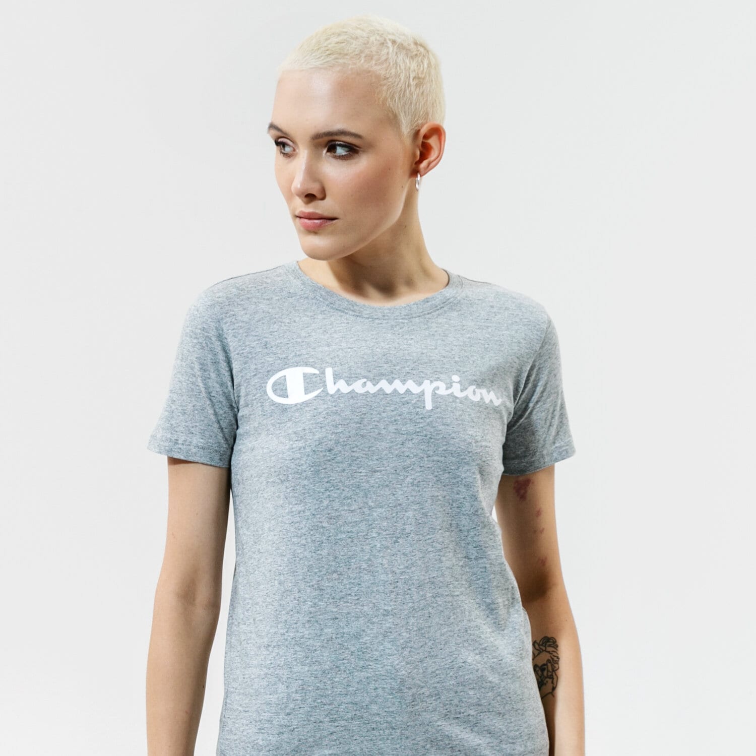Damen T-Shirt CHAMPION T-SHIRT CREWNECK T-SHIRT 114780EM029 Grau