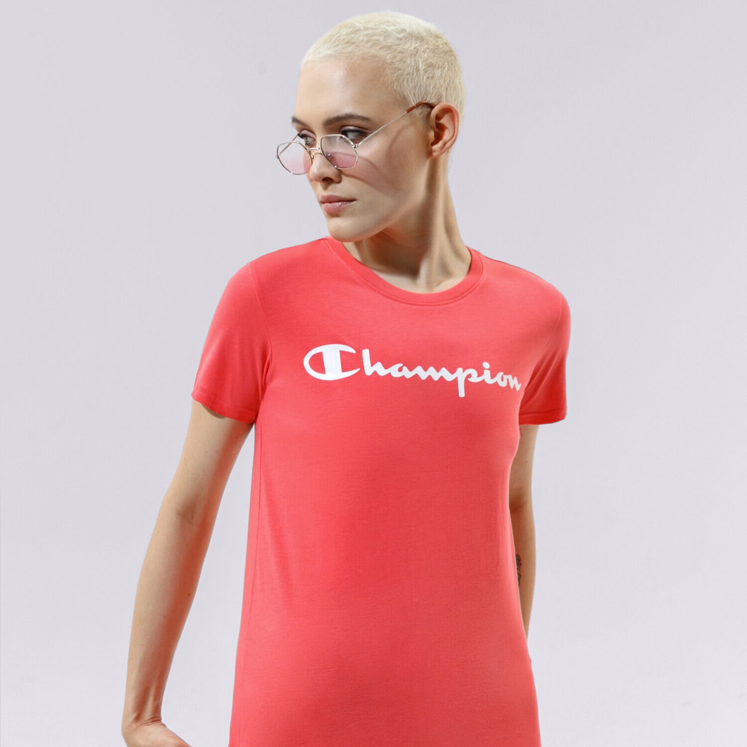 Damen T-Shirt CHAMPION T-SHIRT CREWNECK T-SHIRT 114780PS004 koralle
