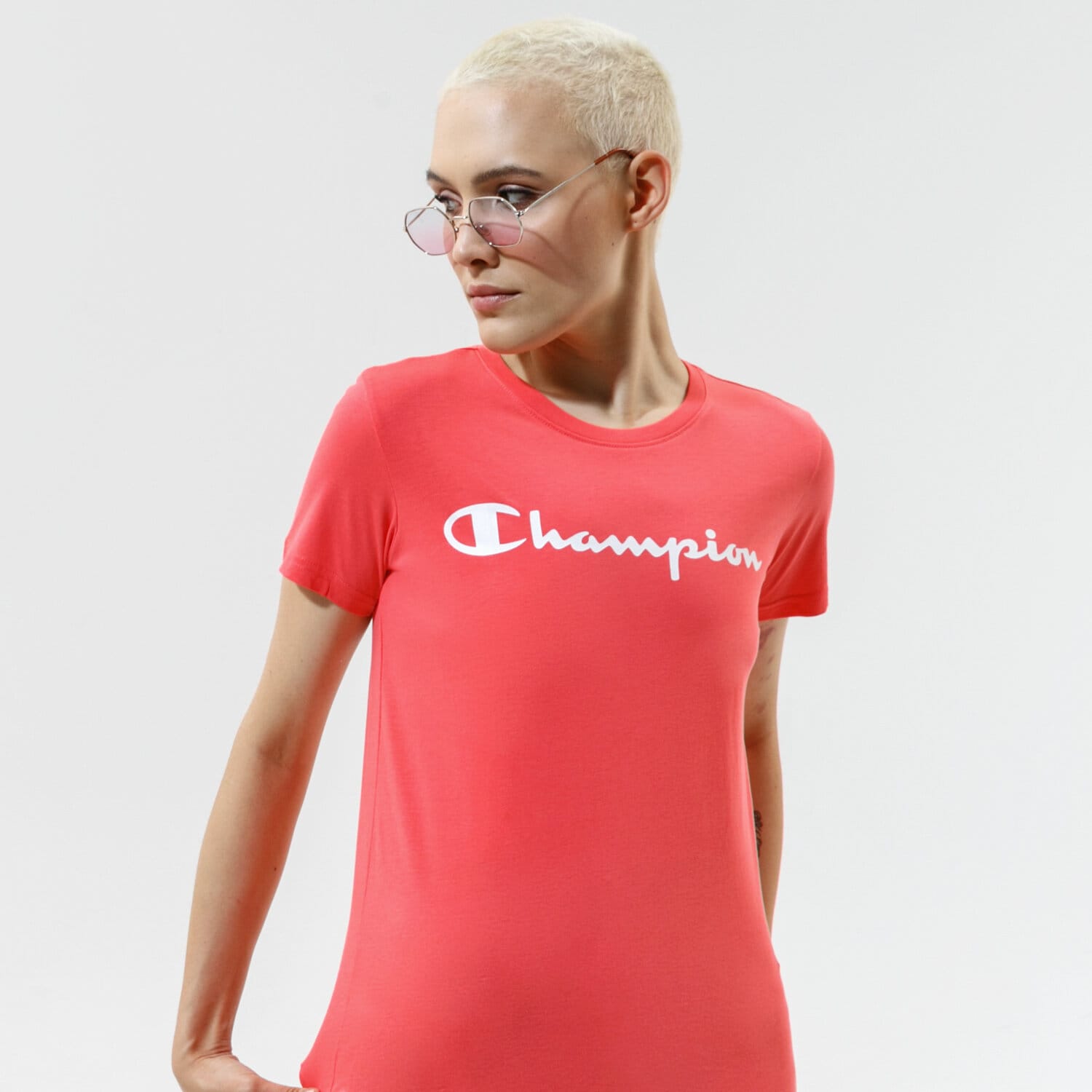 Damen T-Shirt CHAMPION T-SHIRT CREWNECK T-SHIRT 114780PS004 koralle