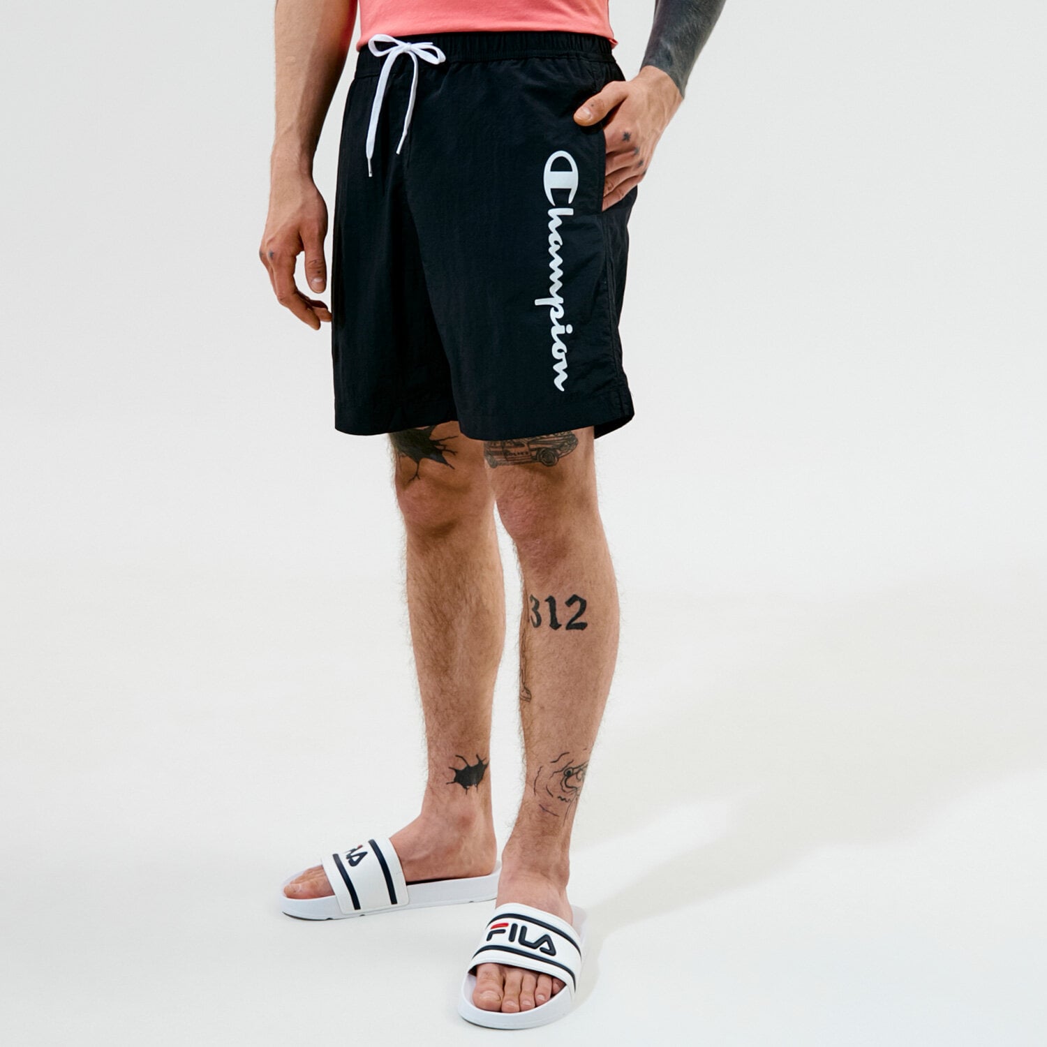 Herren Shorts CHAMPION SHORTS BEACHSHORT 216068KK001 Schwarz