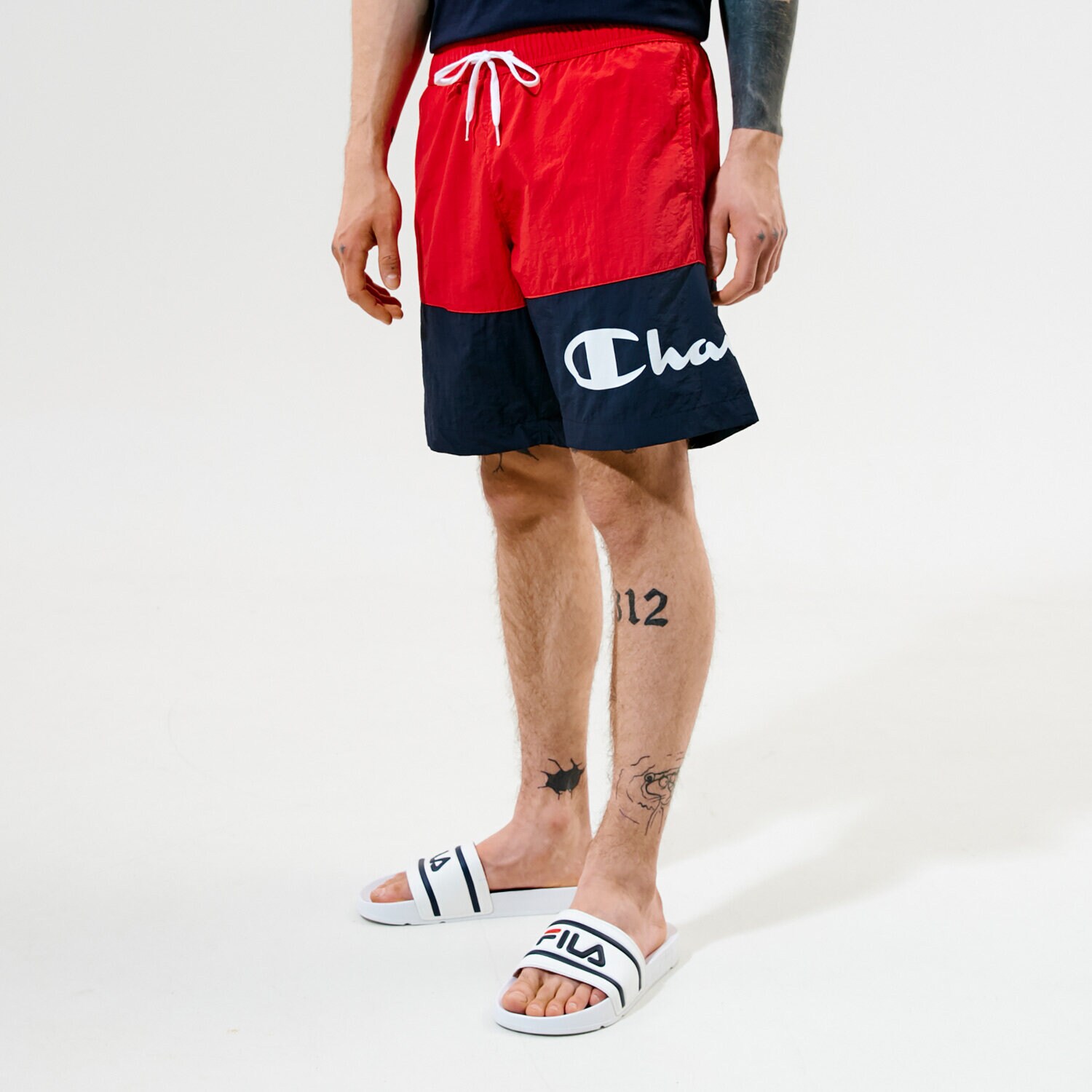 Herren Shorts CHAMPION SHORTS BEACHSHORT 216070RS046 Rot