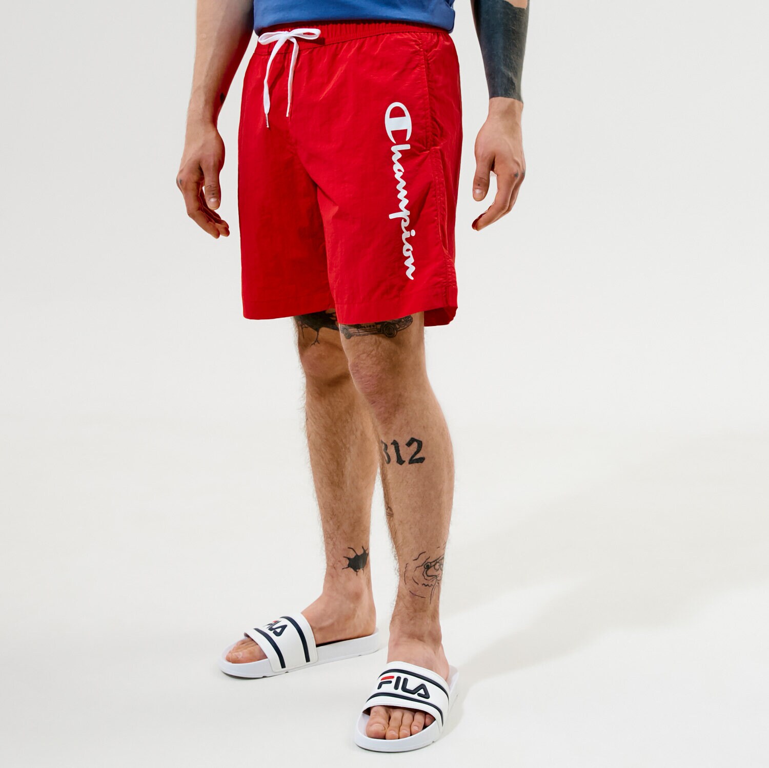 Herren Shorts CHAMPION SHORTS BEACHSHORT 216068RS046 Rot
