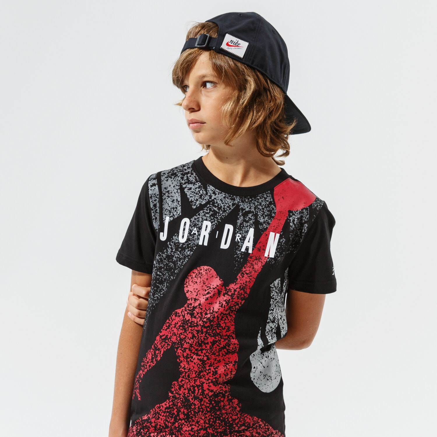 Kinder T-Shirt JORDAN T-SHIRT JM DISTRESS TEE BOY 95A605-023 Schwarz