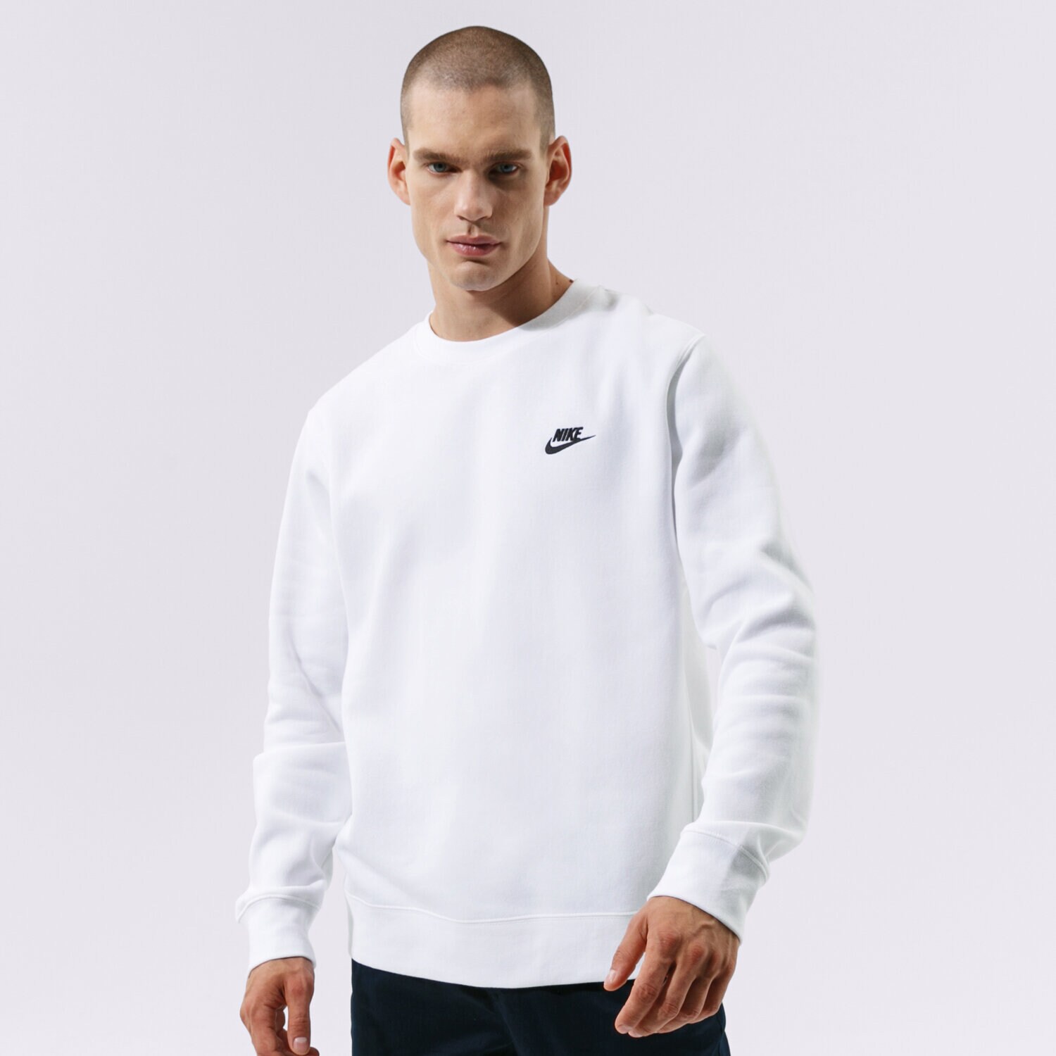 Herren NIKE SWEATSHIRT SPORTSWEAR CLUB FLEECE BV2662-100 Weiß