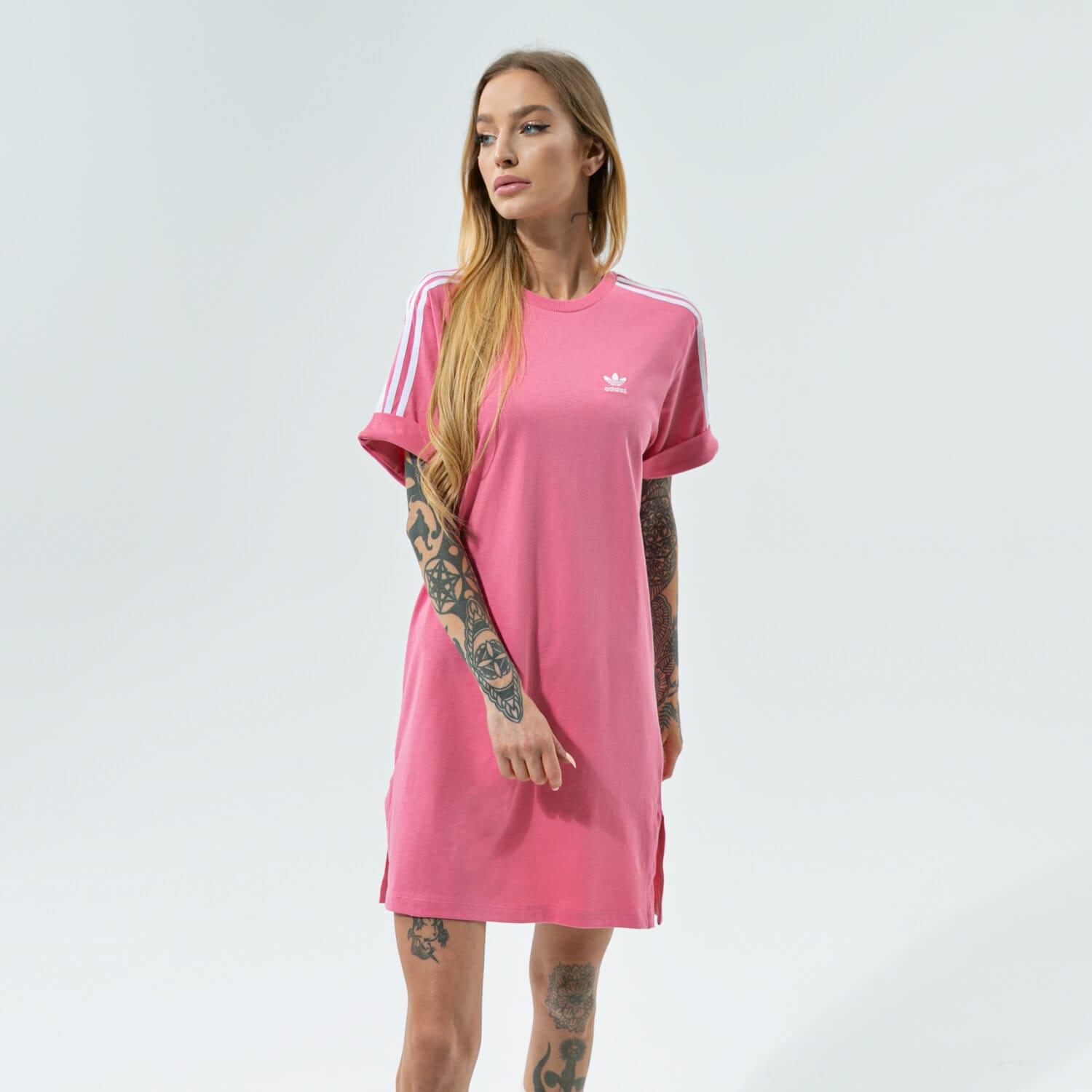 Damen Kleid ADIDAS KLEID TEE TRAININGSANZUGS H35503 Rosa