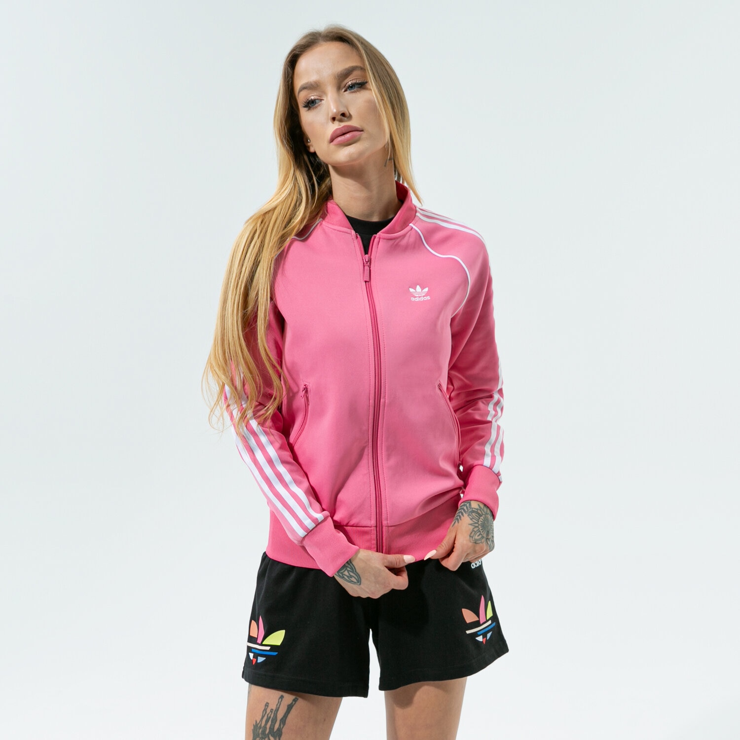 Damen ADIDAS SWEATSHIRT MIT REIßVERSCHLUSS   SST TRACKTOP PB H34591 Rosa