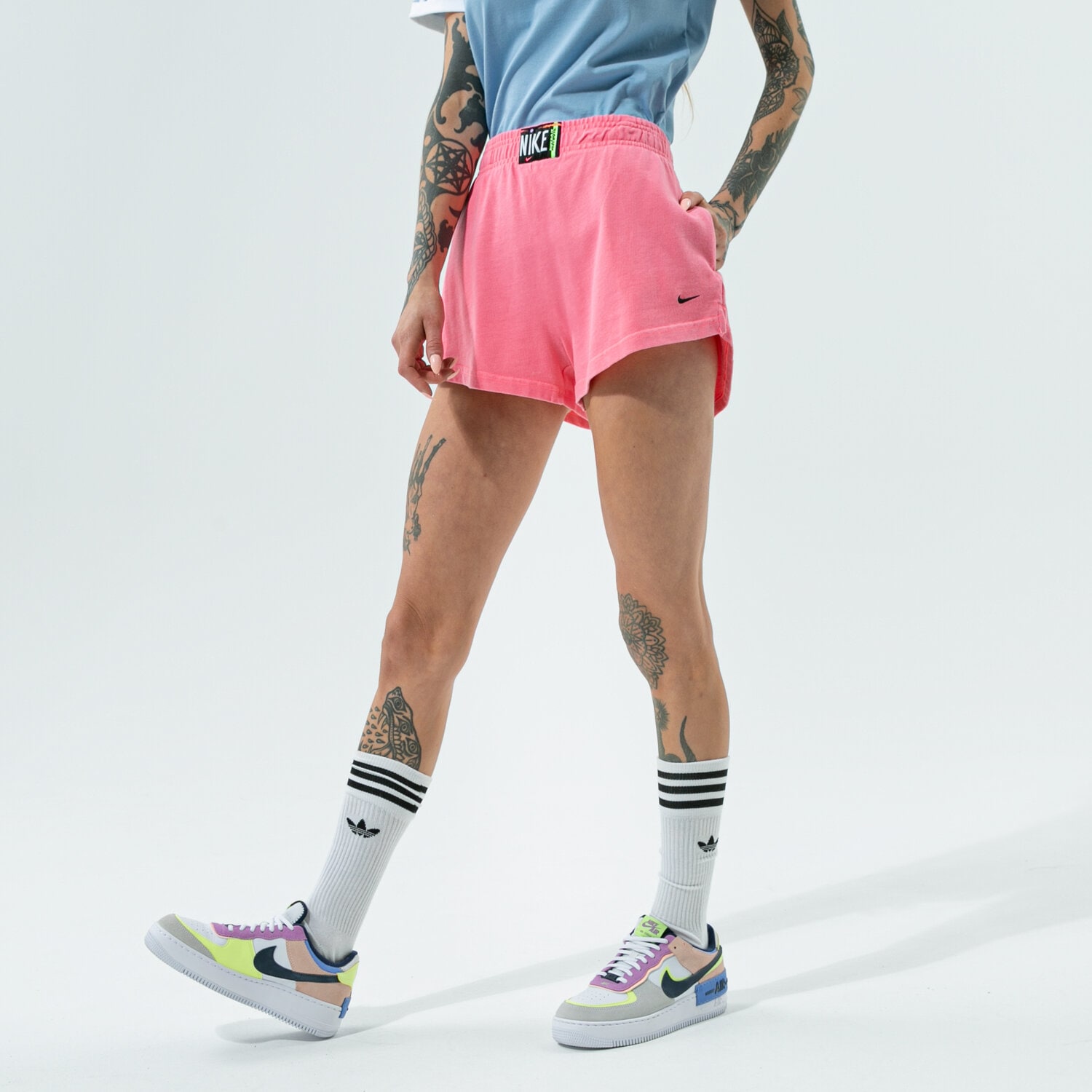 Damen Shorts NIKE SHORTS W NSW WASH SHORT HR CZ9856-675 Rosa