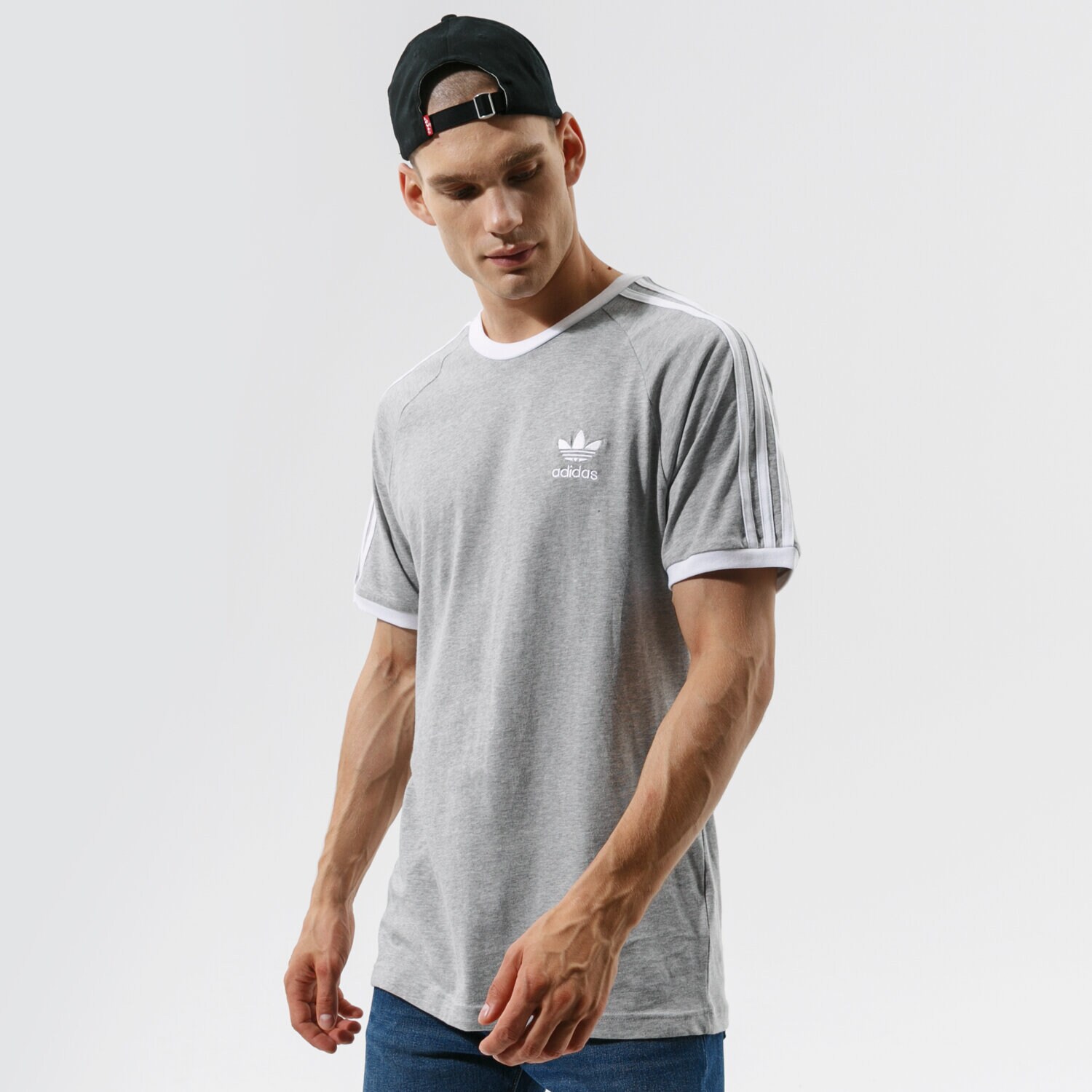 Herren T-Shirt ADIDAS T-SHIRT 3-STRIPES TEE GN3493 Grau