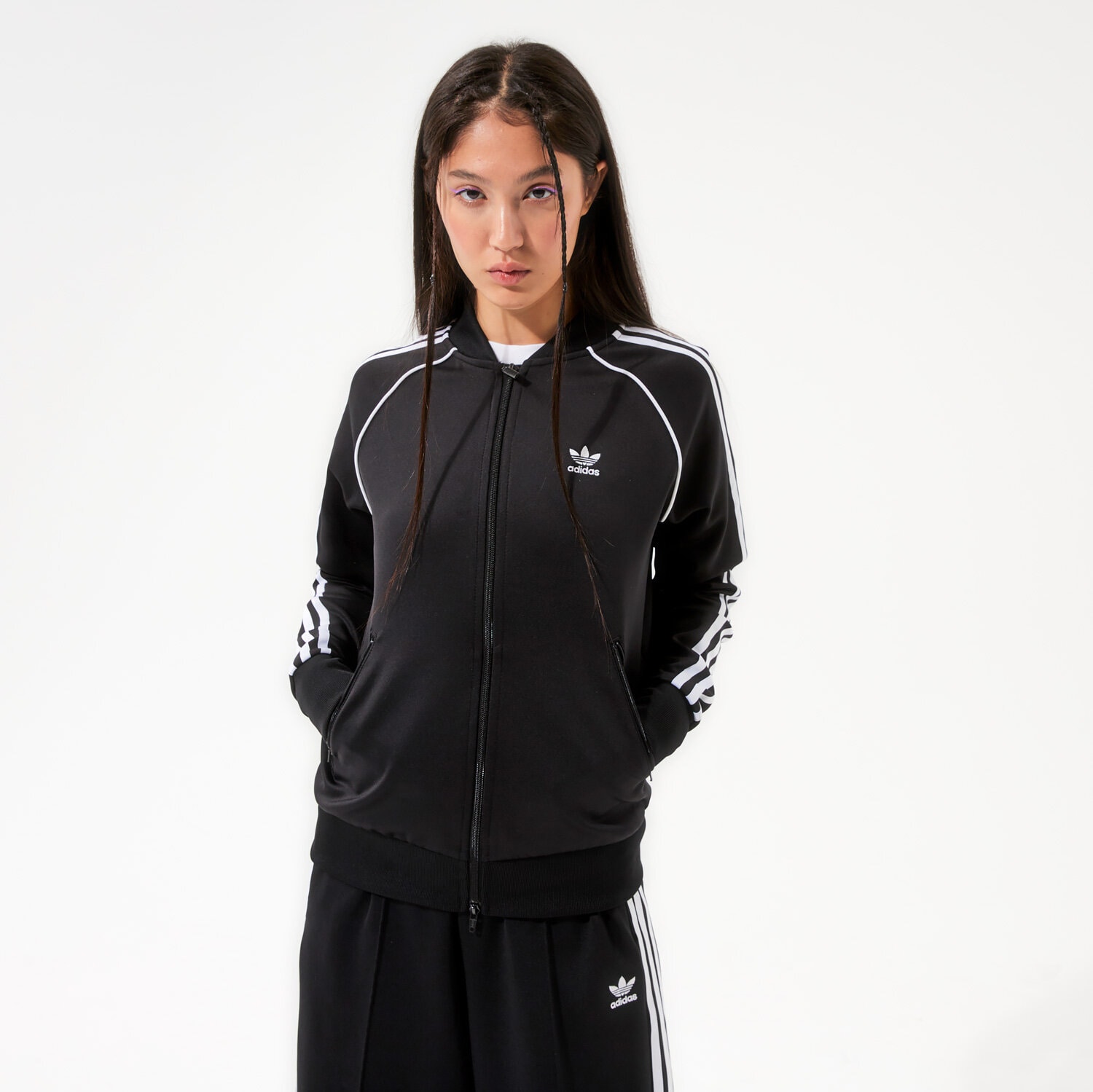 Damen ADIDAS ZIP HOODIE SST TRACKTOP #GD2374 Schwarz
